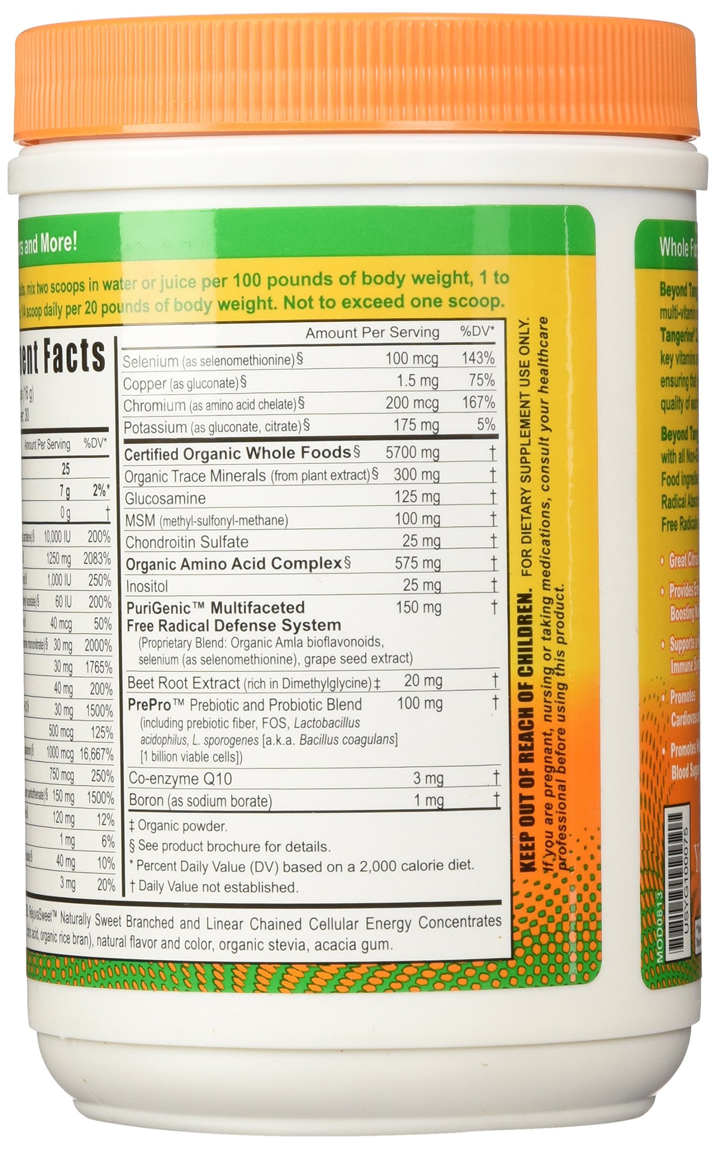 Youngevity Beyond Tangy Tangerine 2.0 Citrus Peach Fusion Powder 16 Ounce