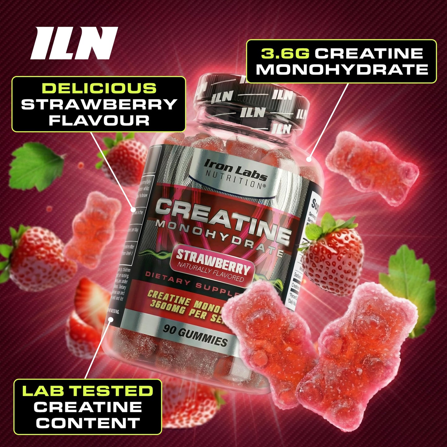 Iron Labs Nutrition Creatine Monohydrate Gummies 90 Gummies