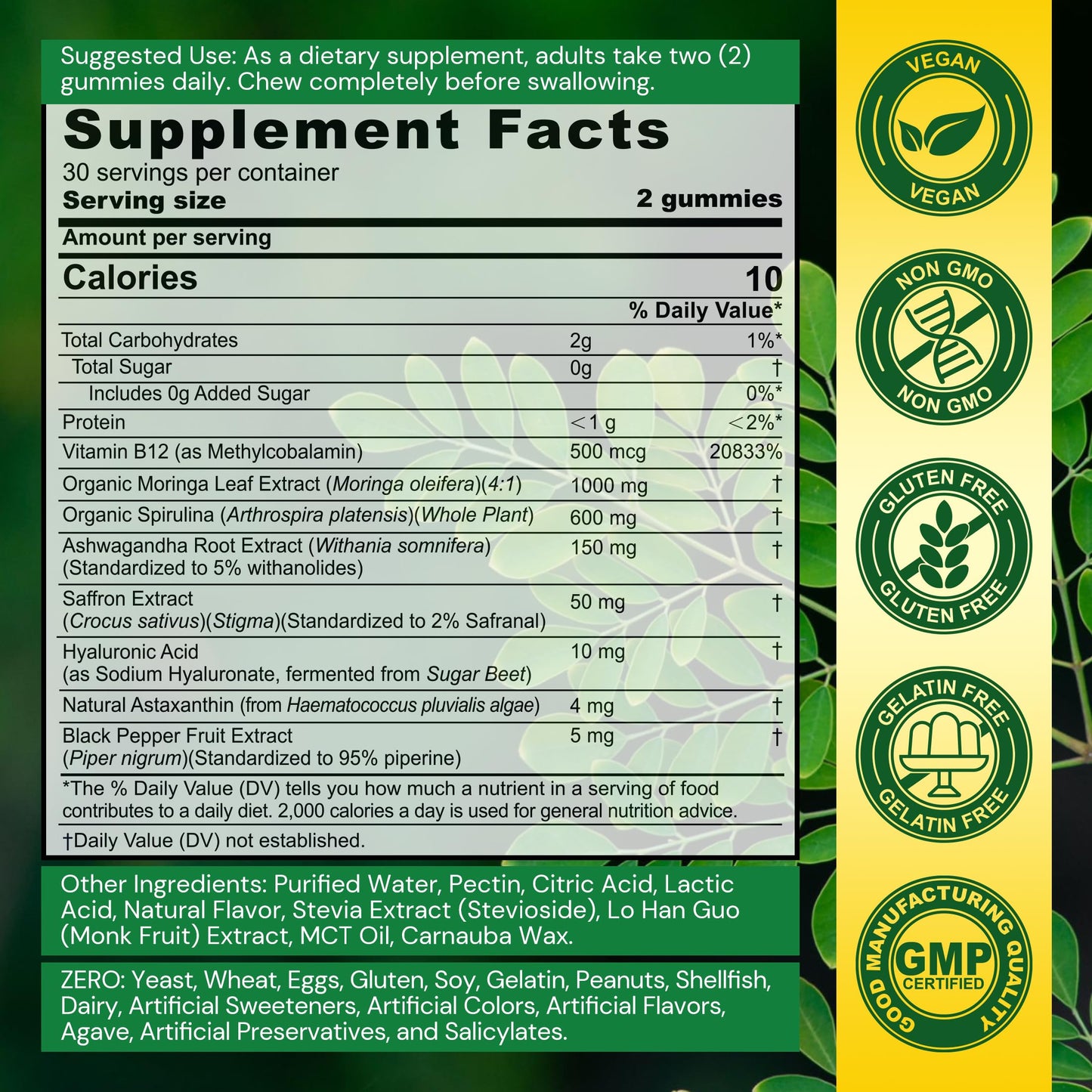 Nextdia Moringa Gummies 1000mg, 60 Count
