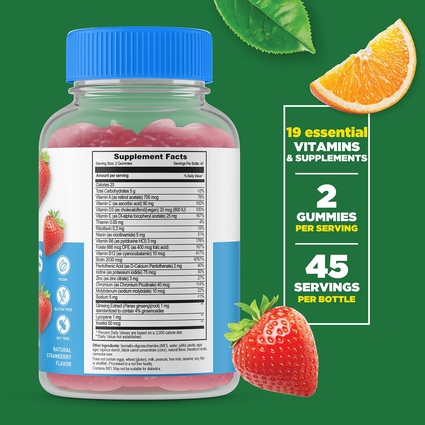Lifeable Sugar Free Prebiotic Fiber + Women's Multivitamin Gummies 180 Count