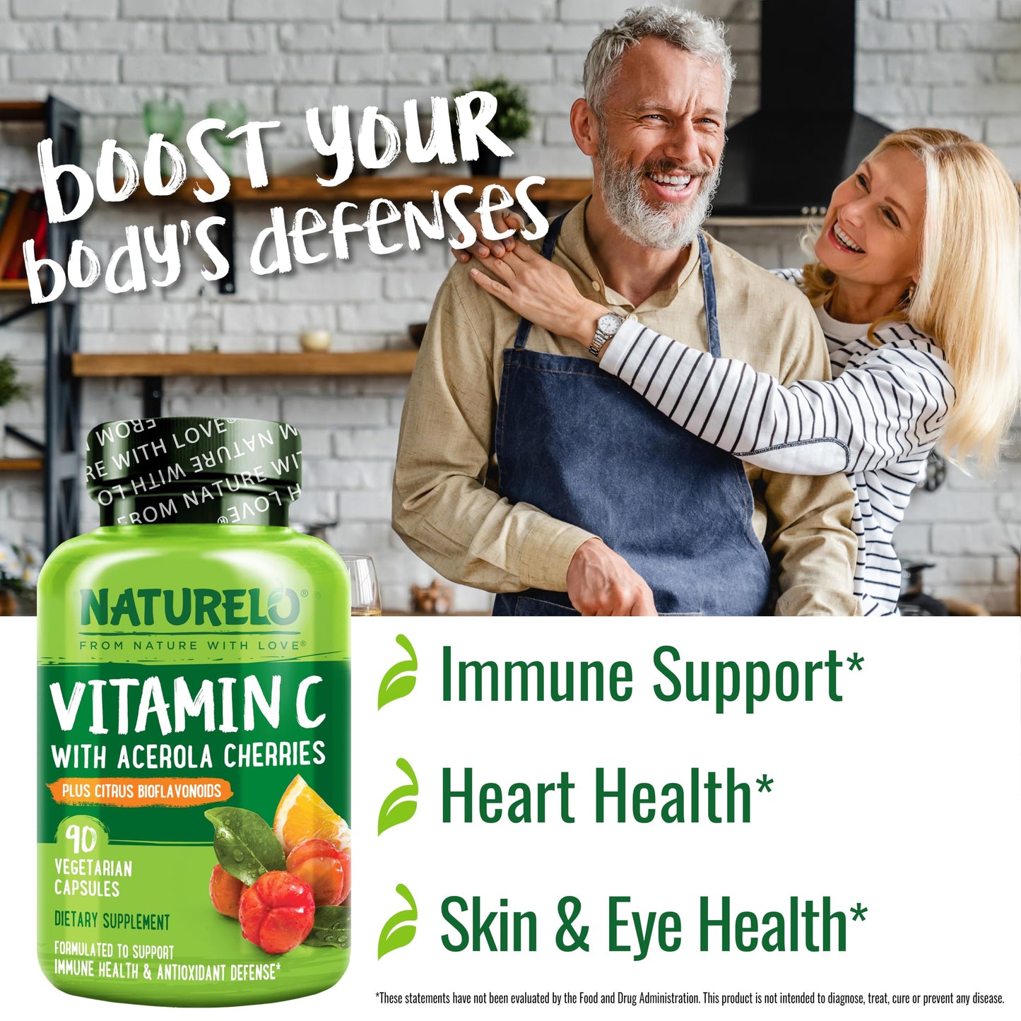 NATURELO Vitamin C Capsules and Vitamin B Complex Bundle, Capsule, 120 Count