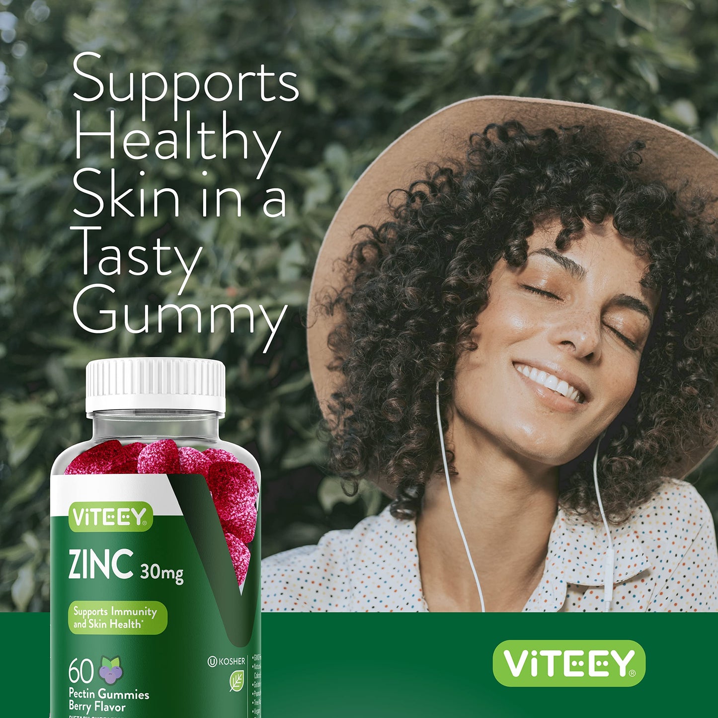 Viteey Zinc Gummies for Women and Men 30mg, 120 Gummies