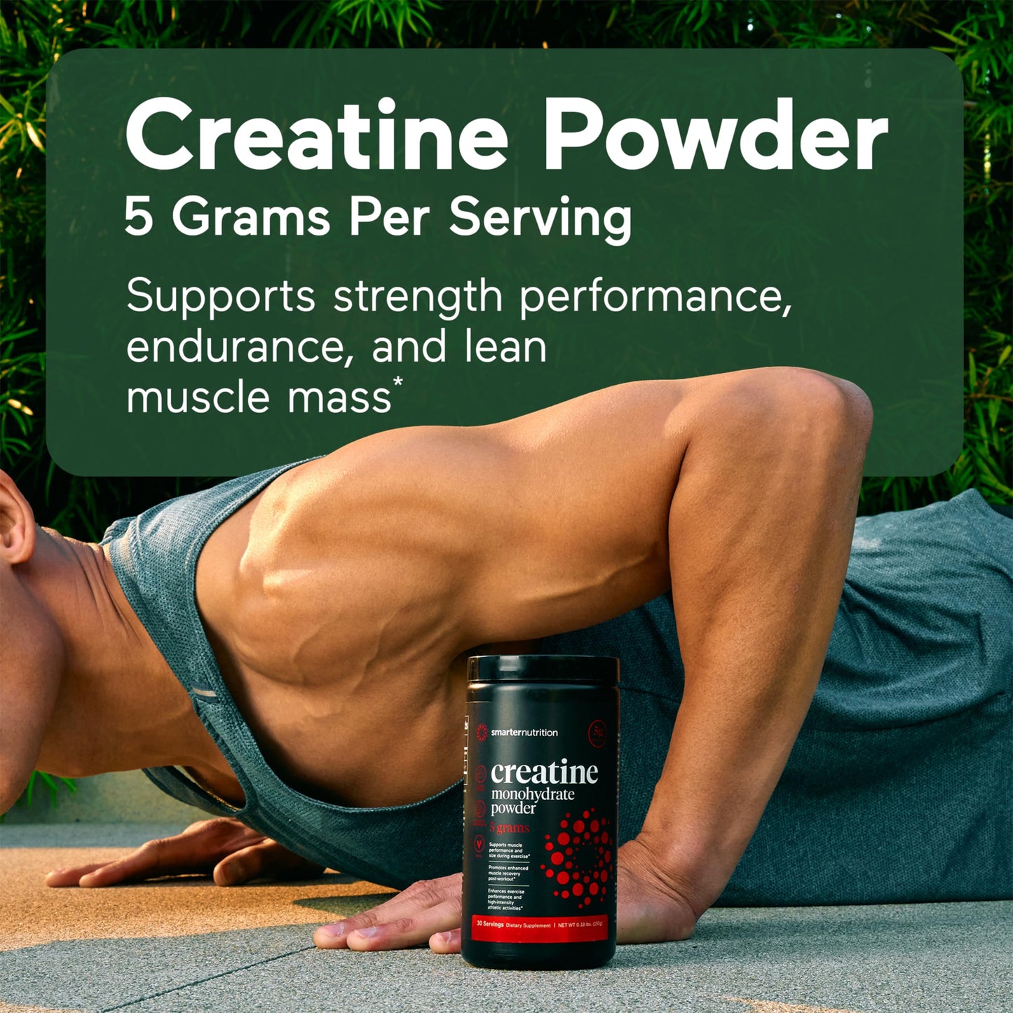 SMARTERNUTRITION Creatine Monohydrate Powder 5.28 Ounce, 30 Servings