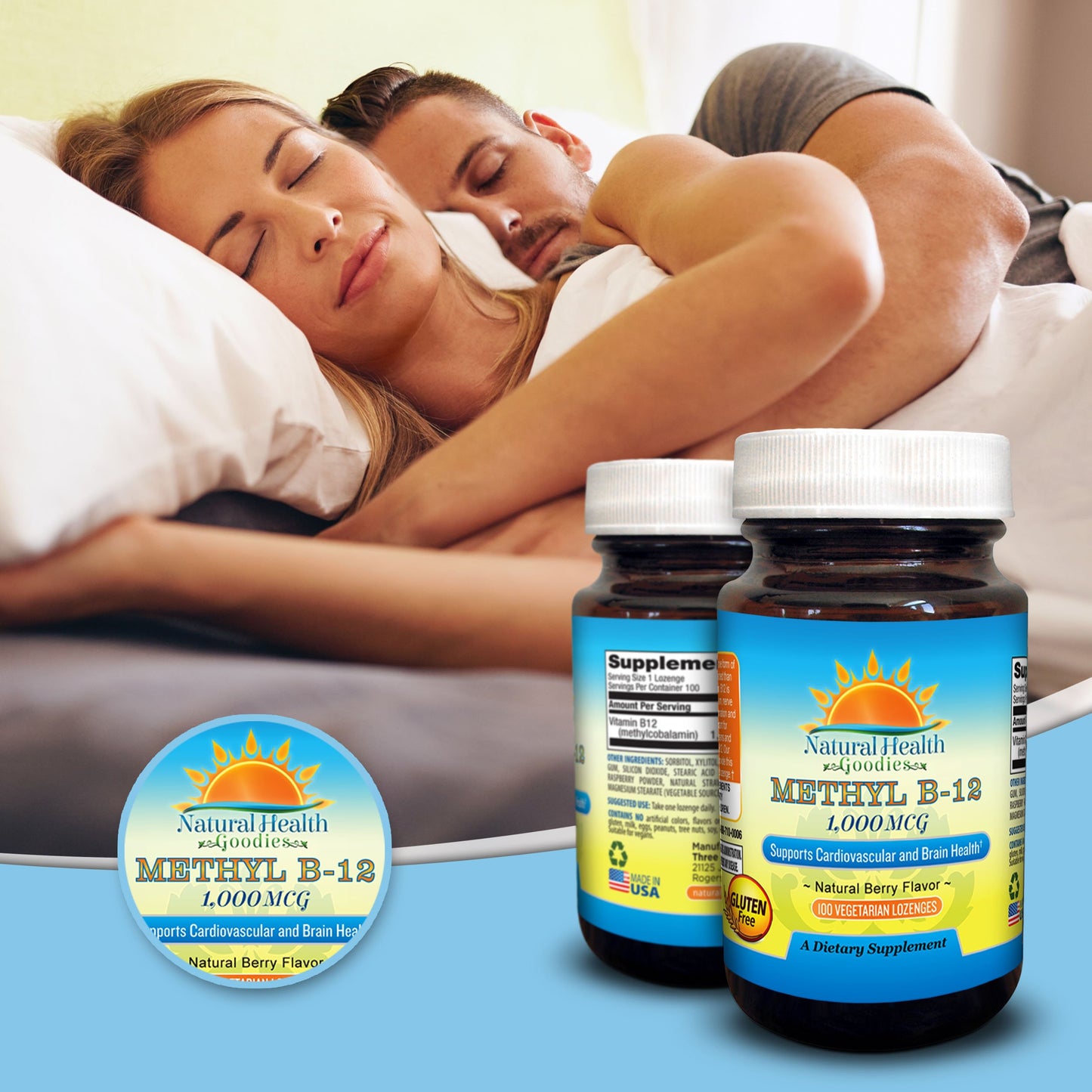 Natural Health Goodies Vitamin B12 Methylcobalamin 1000 mcg Vegan Tablet, 100 Count