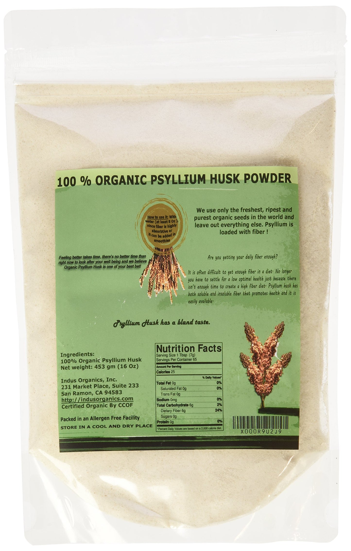 Indus Organics Psyllium Husk Powder, 1 Count