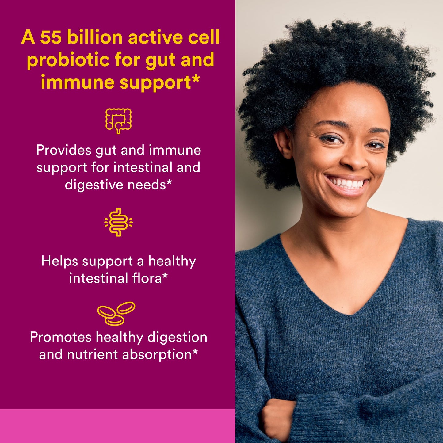 Natural Factors Ultimate Probiotic Women's Ultra 55 Billion Capsules, 30 Count