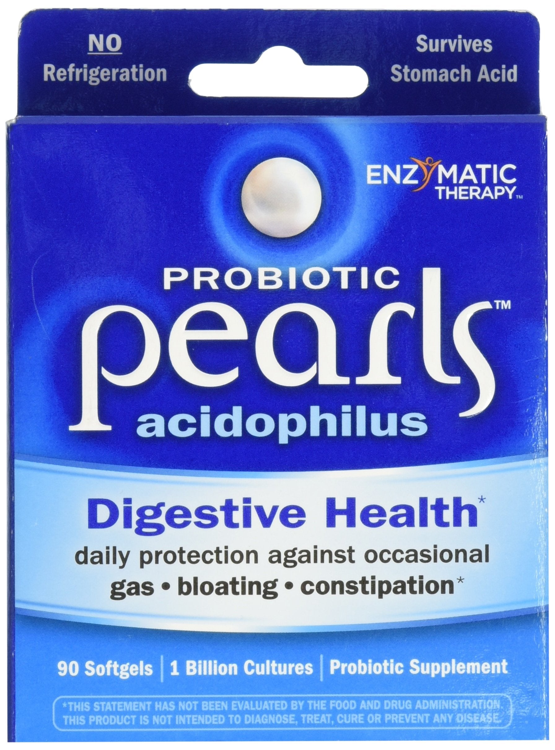 Enzymatic Therapy Probiotic Pearls Acidophilus Capsules 90