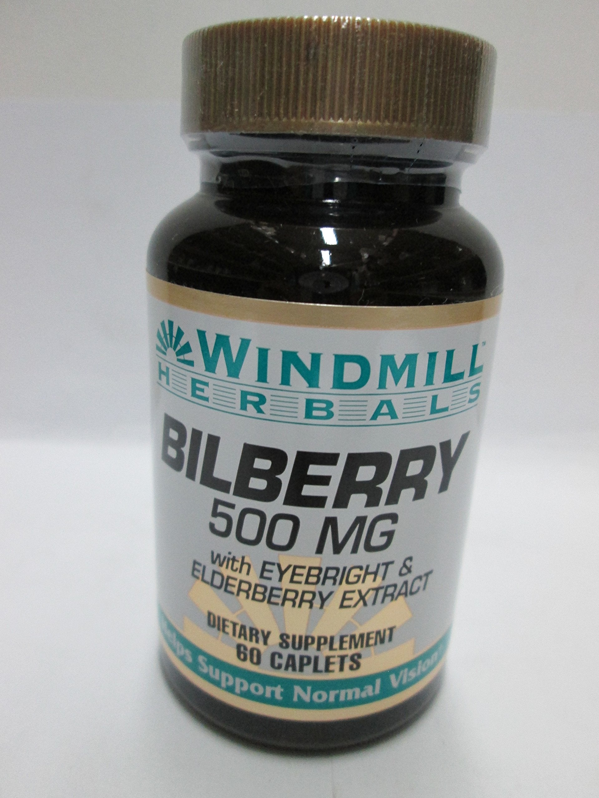 WINDMILL HEALTHCARE PRODUCTS Bilberry 500 mg Capsules Supports Normal Vision, 60 Count