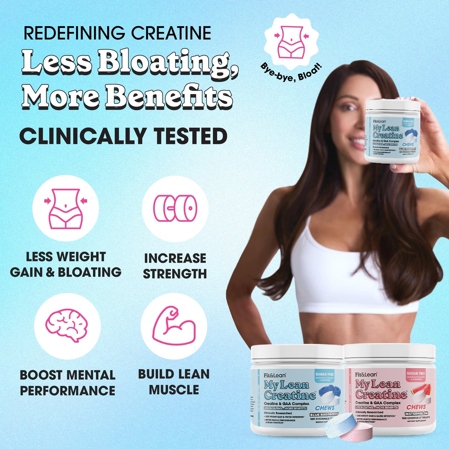 Fit & Lean My Lean Creatine Chewable Tablets, 120 Count
