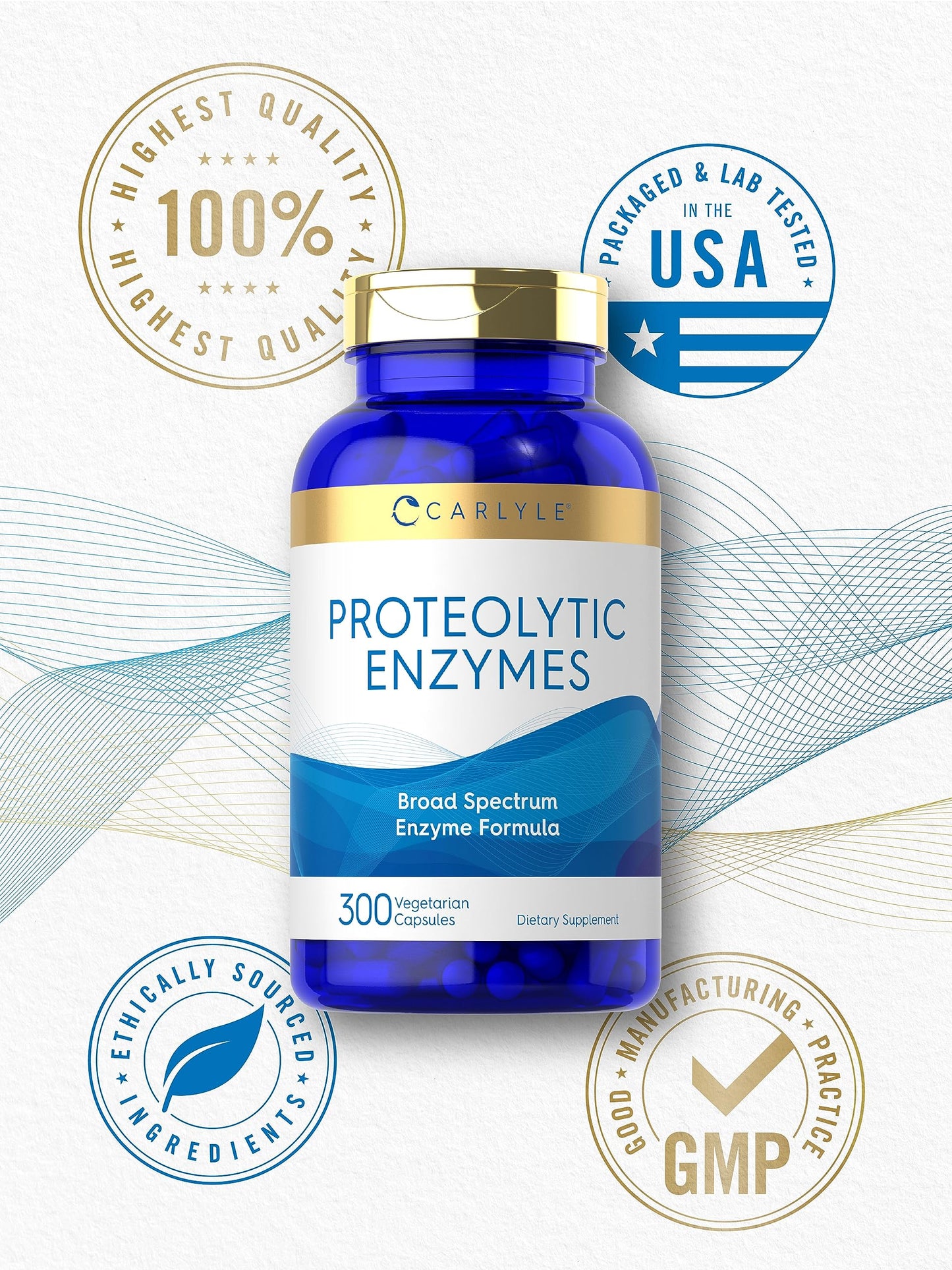 Carlyle Proteolytic Enzymes Capsule, 300 Capsules