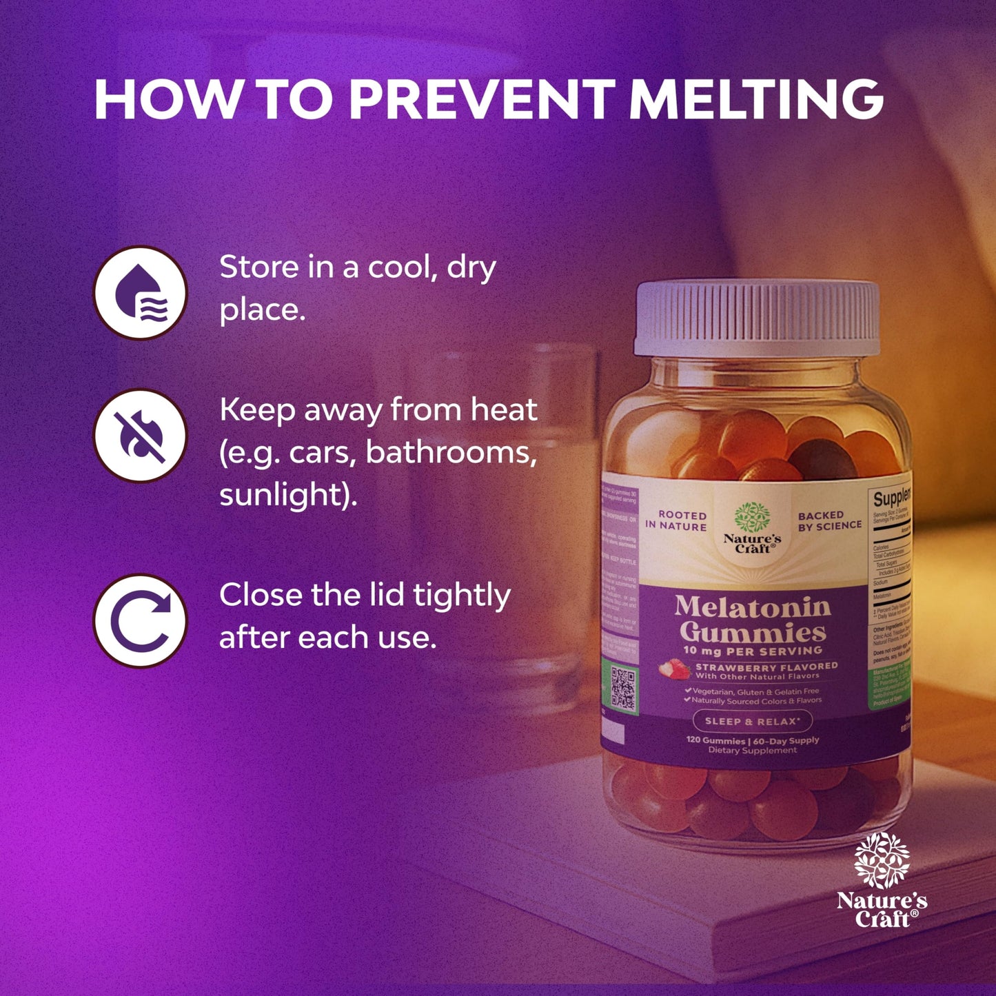 Natures Craft Melatonin Gummies 10mg, 120 Count