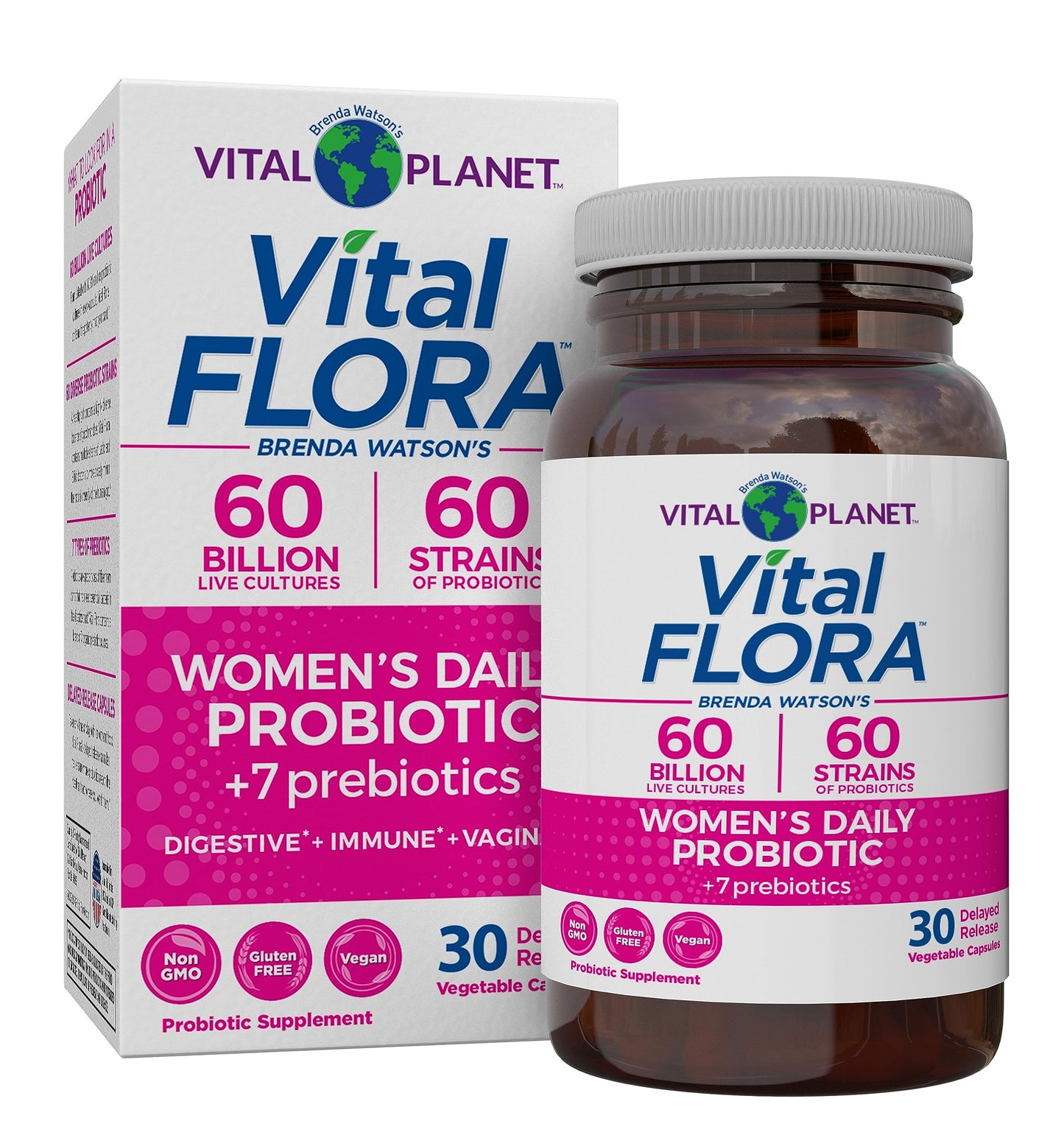 Vital Planet Vital Flora Women’s Daily Probiotic 60 Billion CFU Capsules, 30 Count