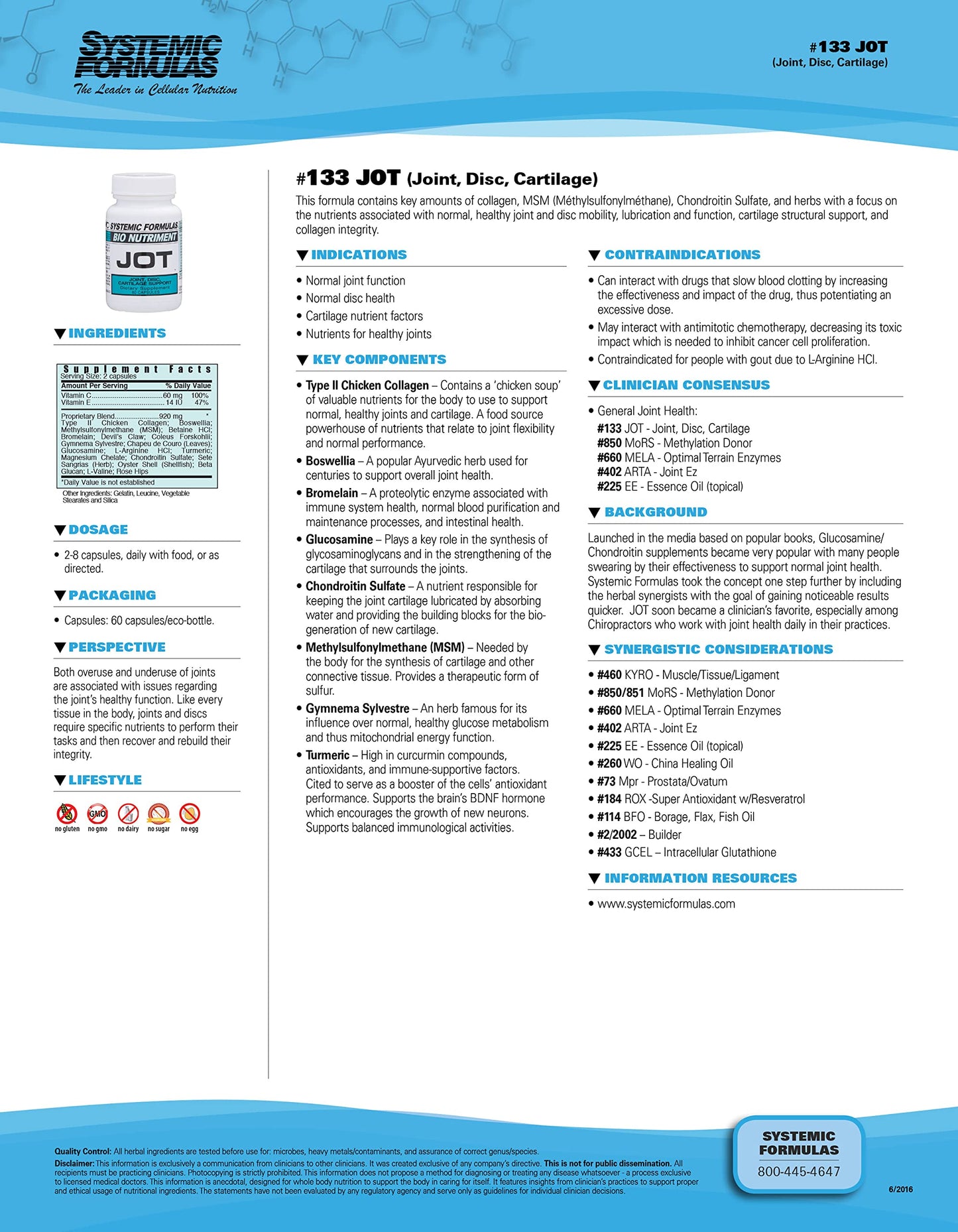 Systemic Formulas JOT – Joint/Disc/Cartilage, 60 Capsules