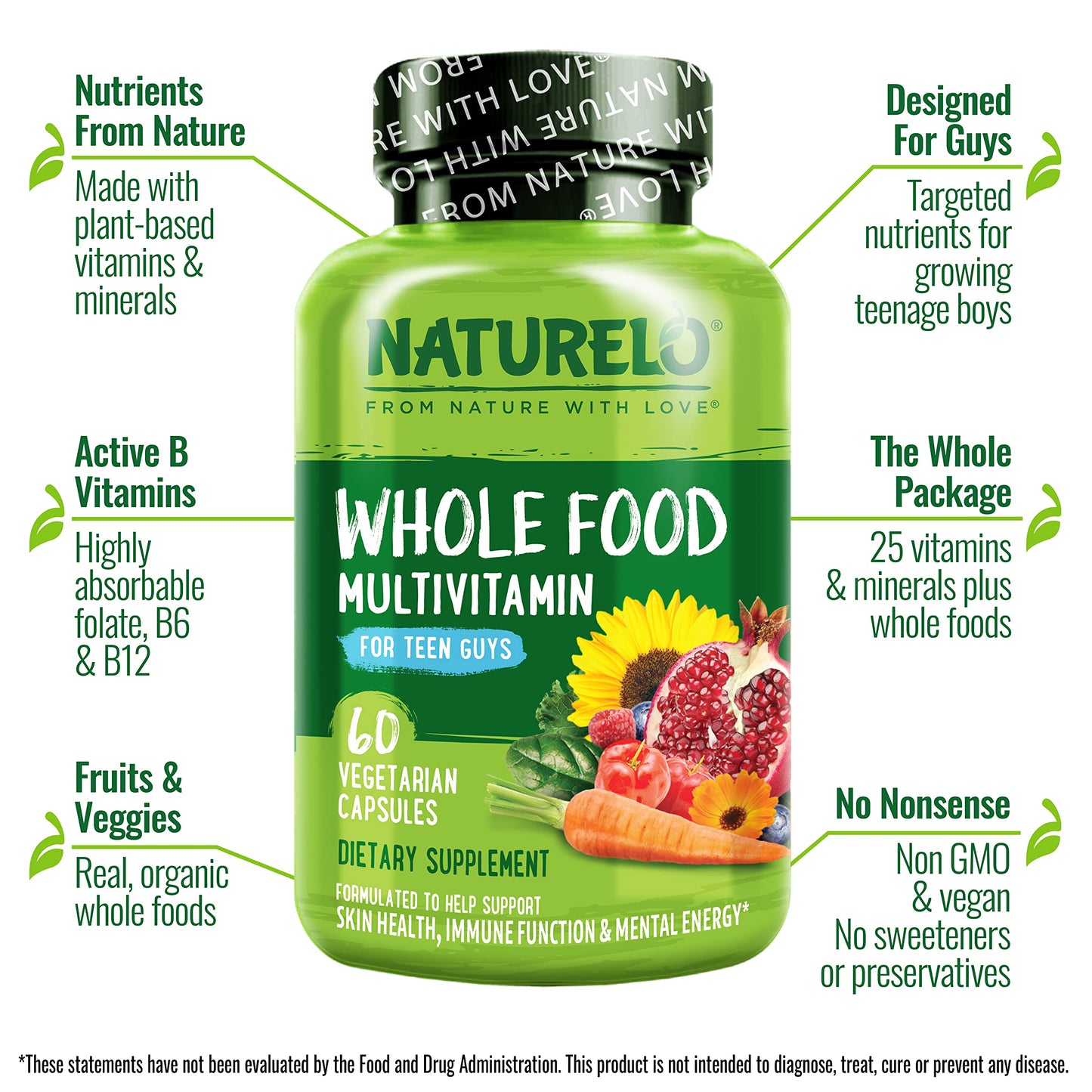 NATURELO Teen Multivitamin Capsule, 60 Capsules