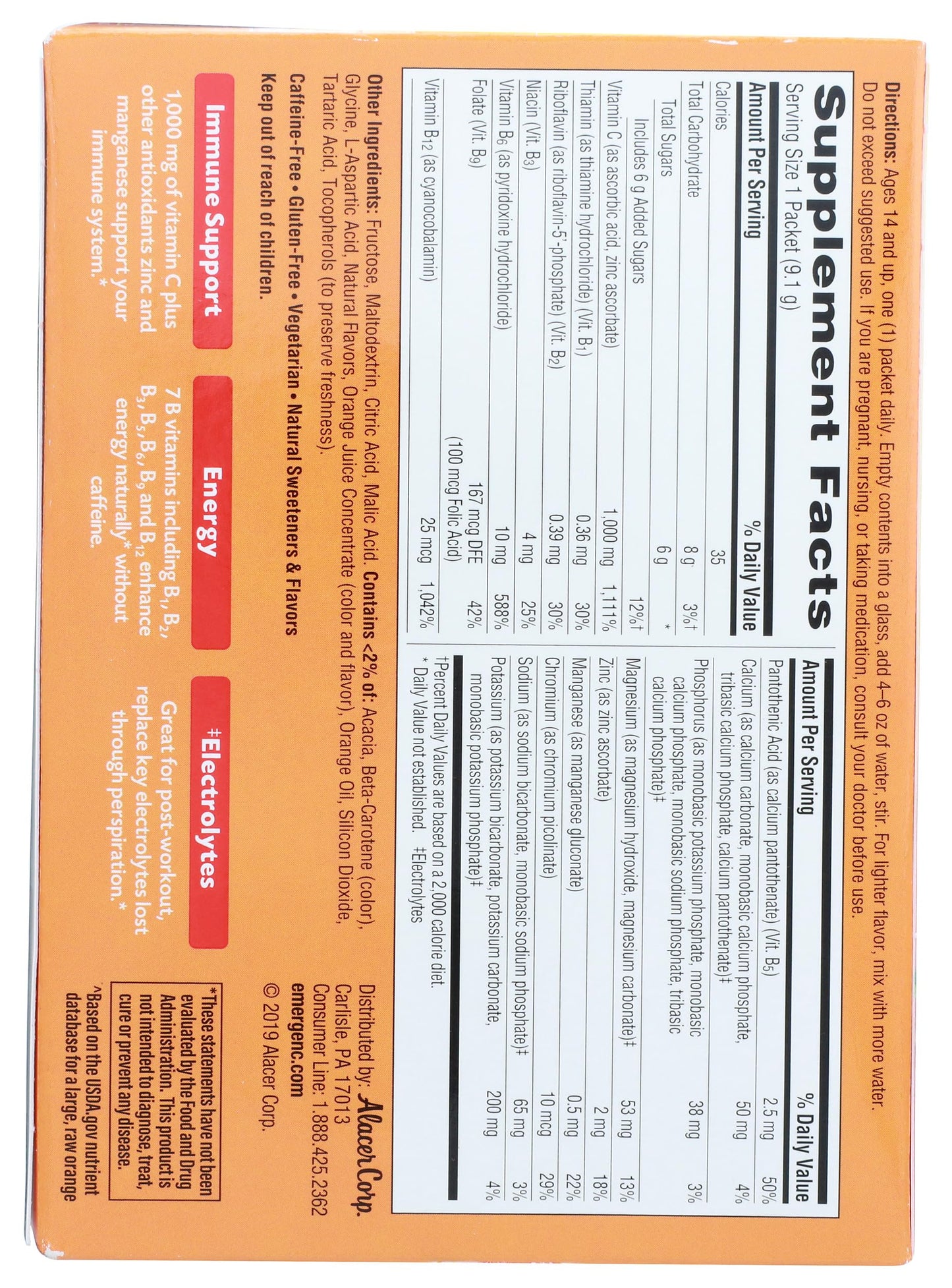 Emergen-C Super Orange Capsule 9.6 oz