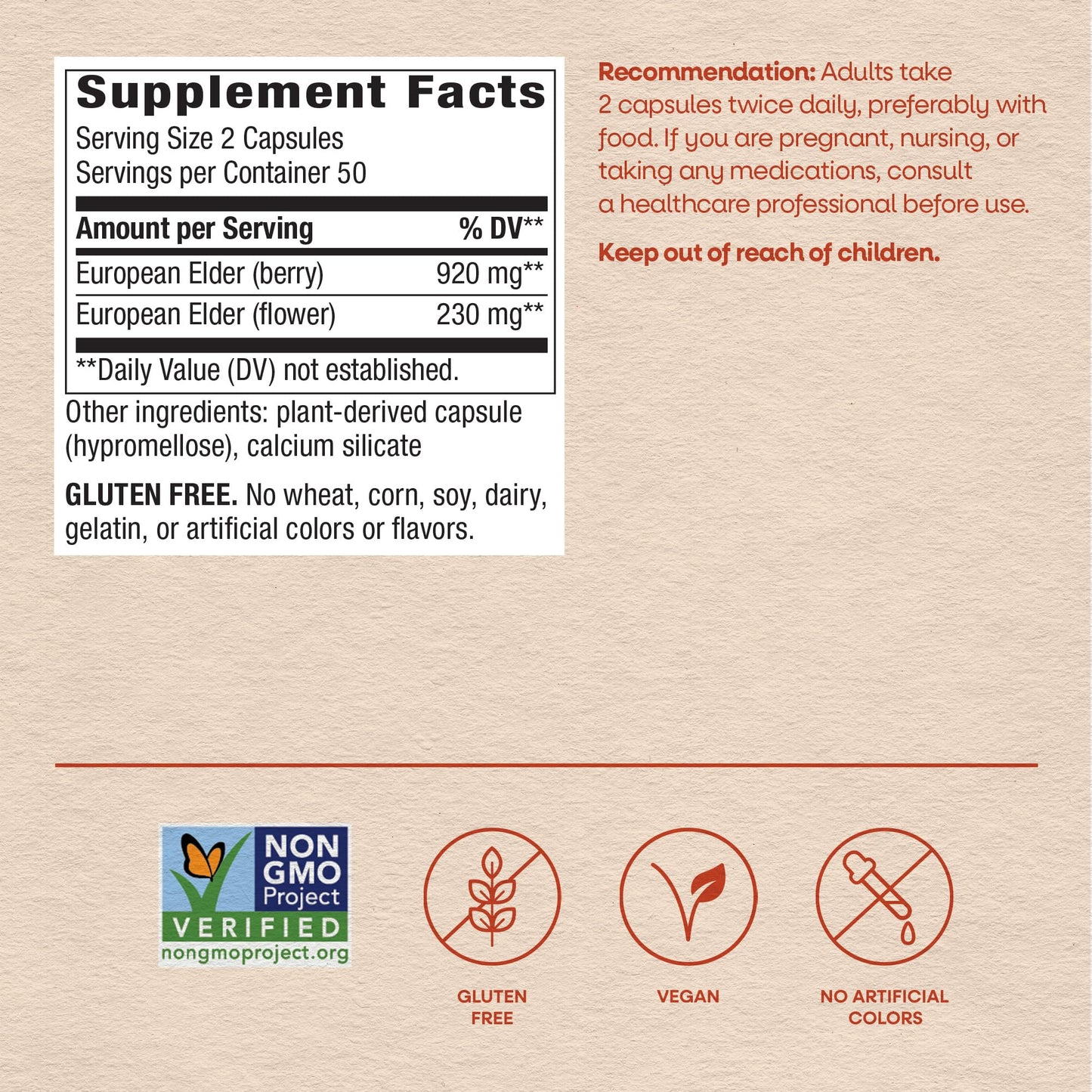 Nature's Way Black Elderberry Capsules, 100 Count