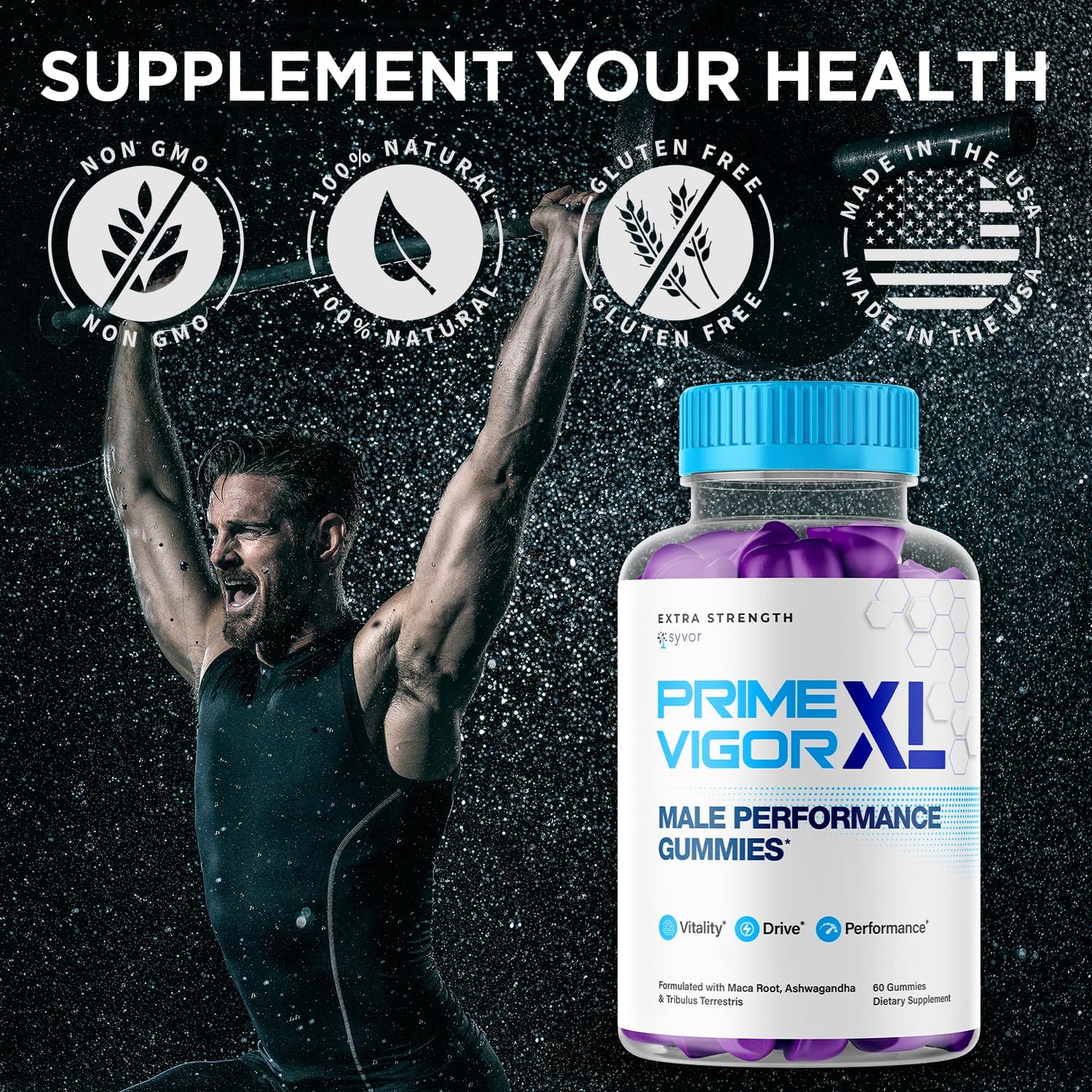 Syvor Prime Vigor XL Gummies Maximum Strength 1000 mg, 60 Gummies