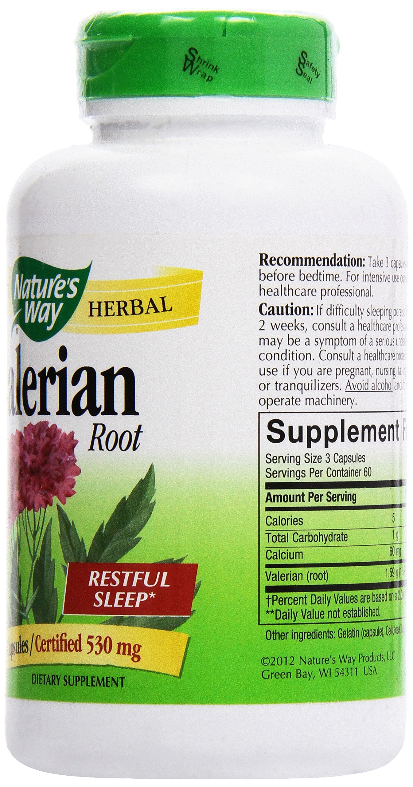 Nature's Way Valerian Root Capsules 180 Count