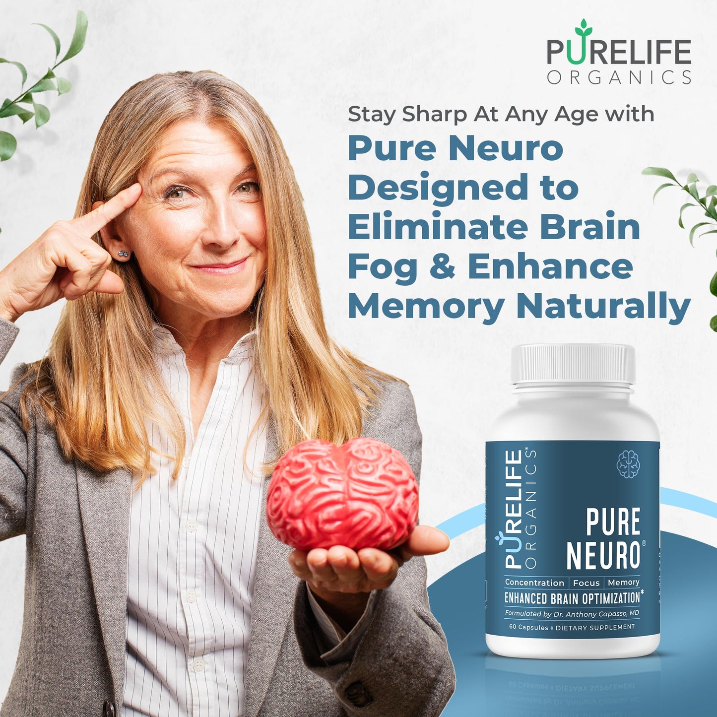 PureLife Organics Pure Neuro Capsules, 60 Count