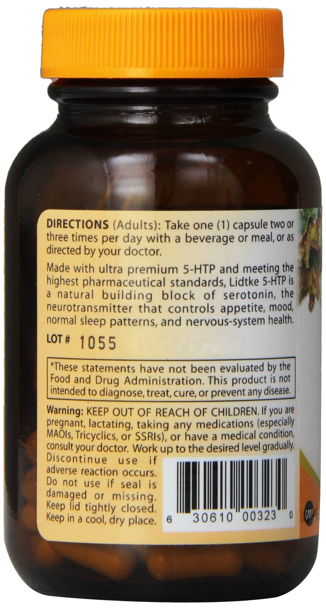 Lidtke 5-HTP Diet Supplement Capsules, 60 Count