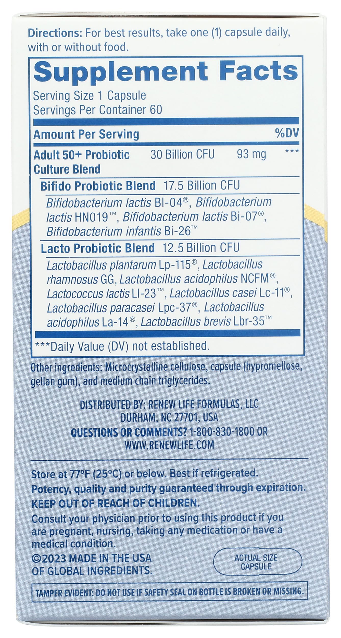 Renew Life PROBIOTIC 30B UF Capsule, 60 Count