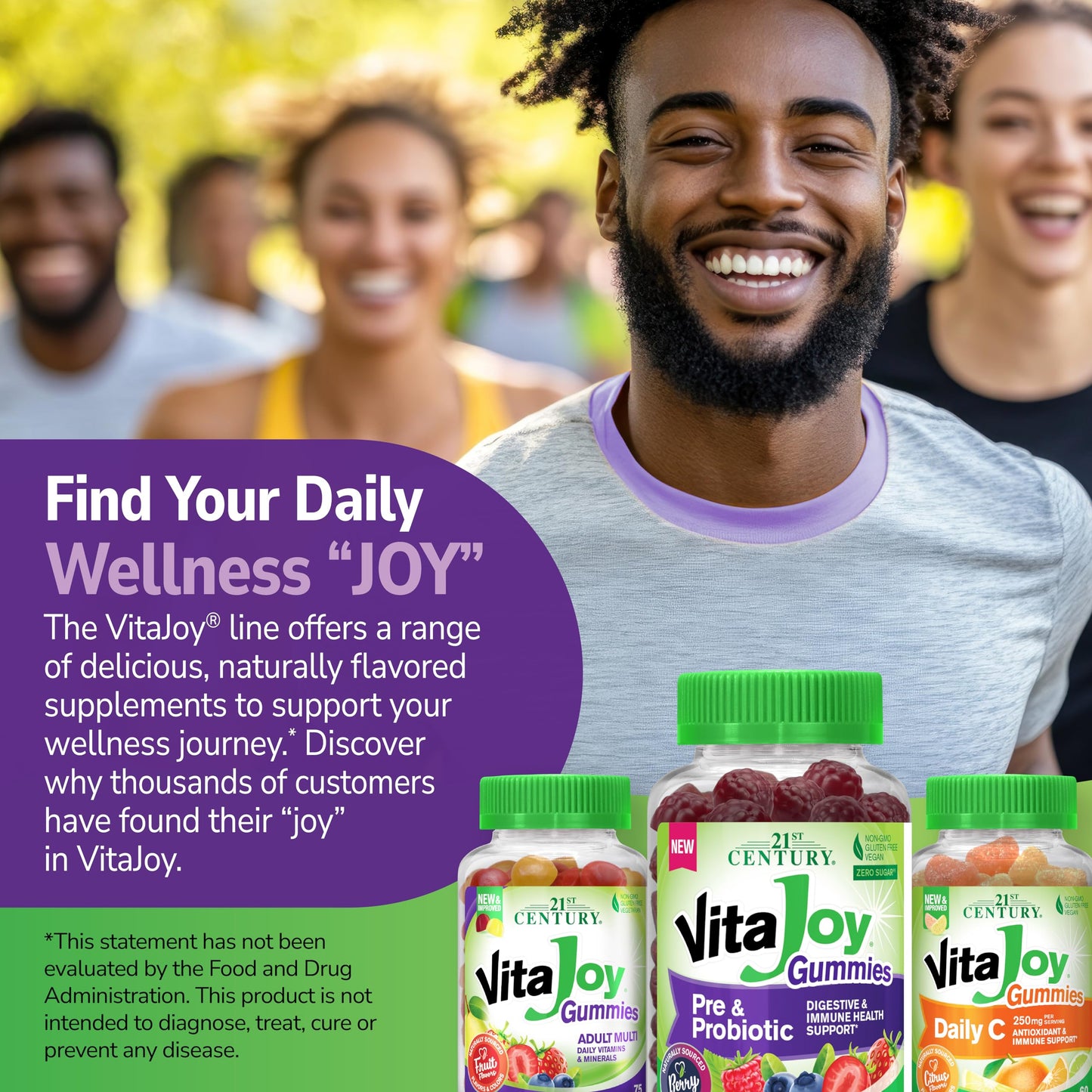 VitaJoy 21st Century Pre + Probiotic Gummies for Women & Men, 60 Count