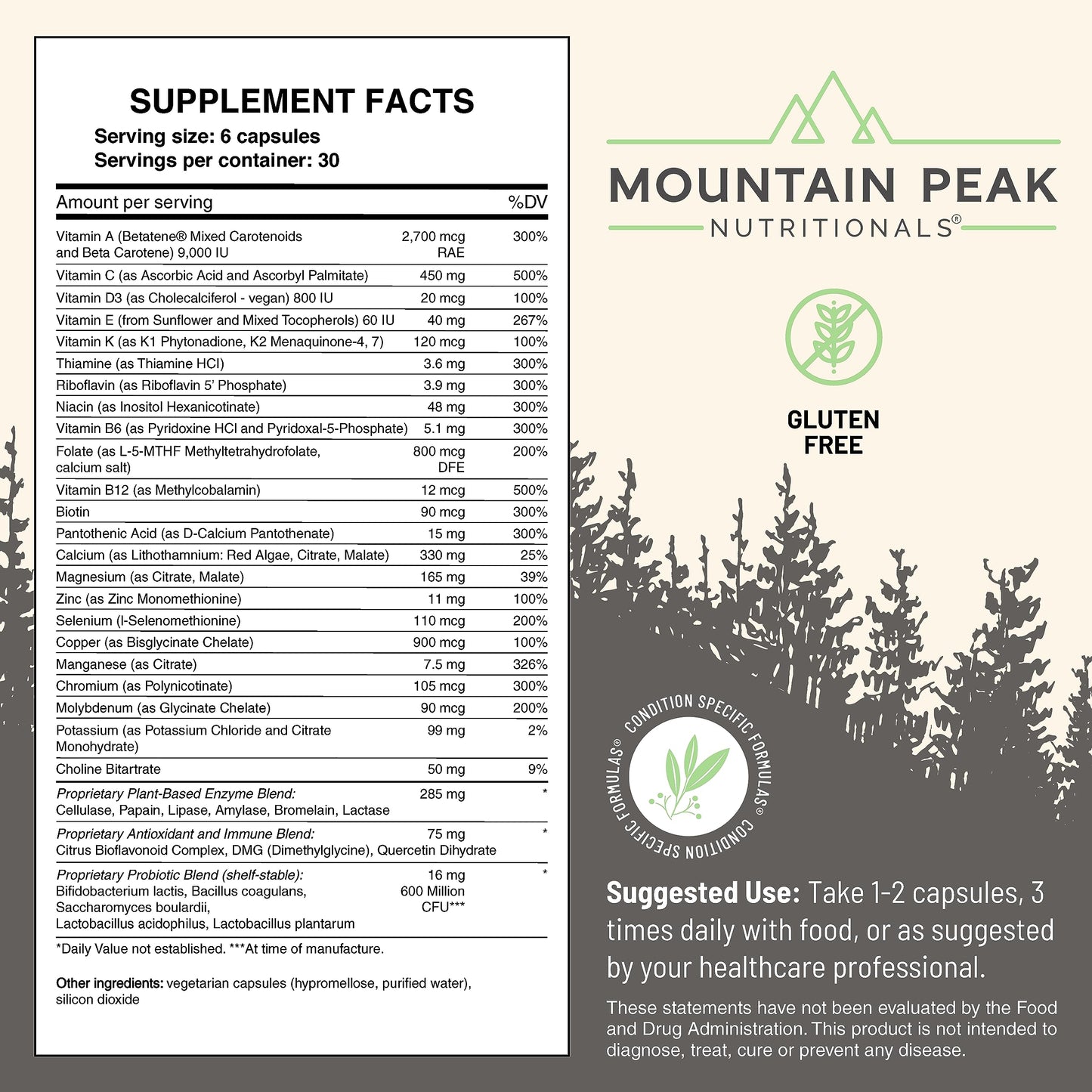 Mountain Peak Nutritionals Ultra High Multivitamin Men & Women Capsule 180