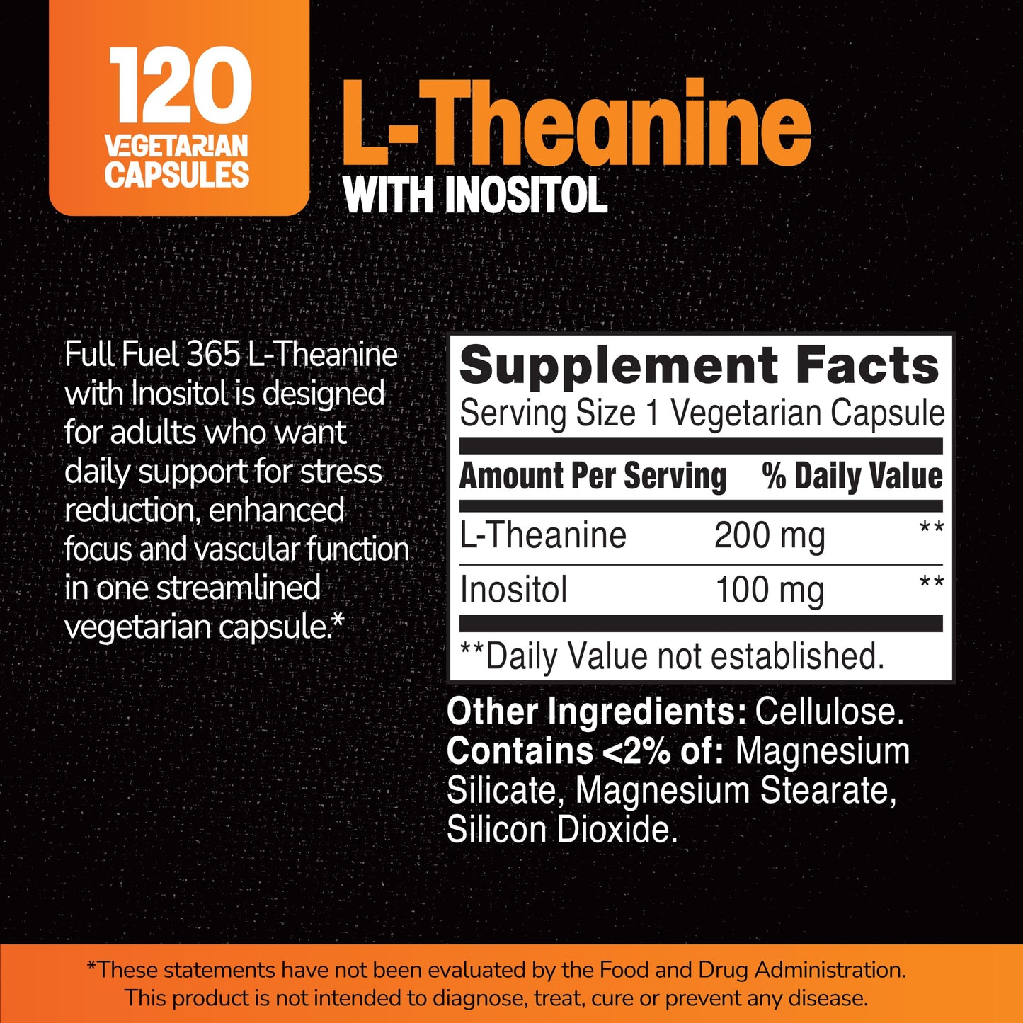 21st Century L-Theanine 200mg with Inositol Capsule, 120 Capsules