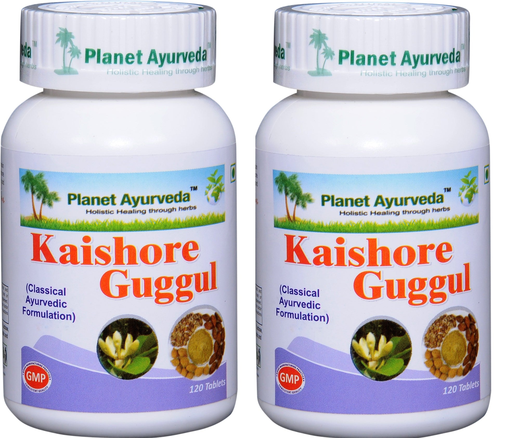 Planet Ayurveda Kaishore Guggul Tablets, 2 Bottles (120 Tablets Each)