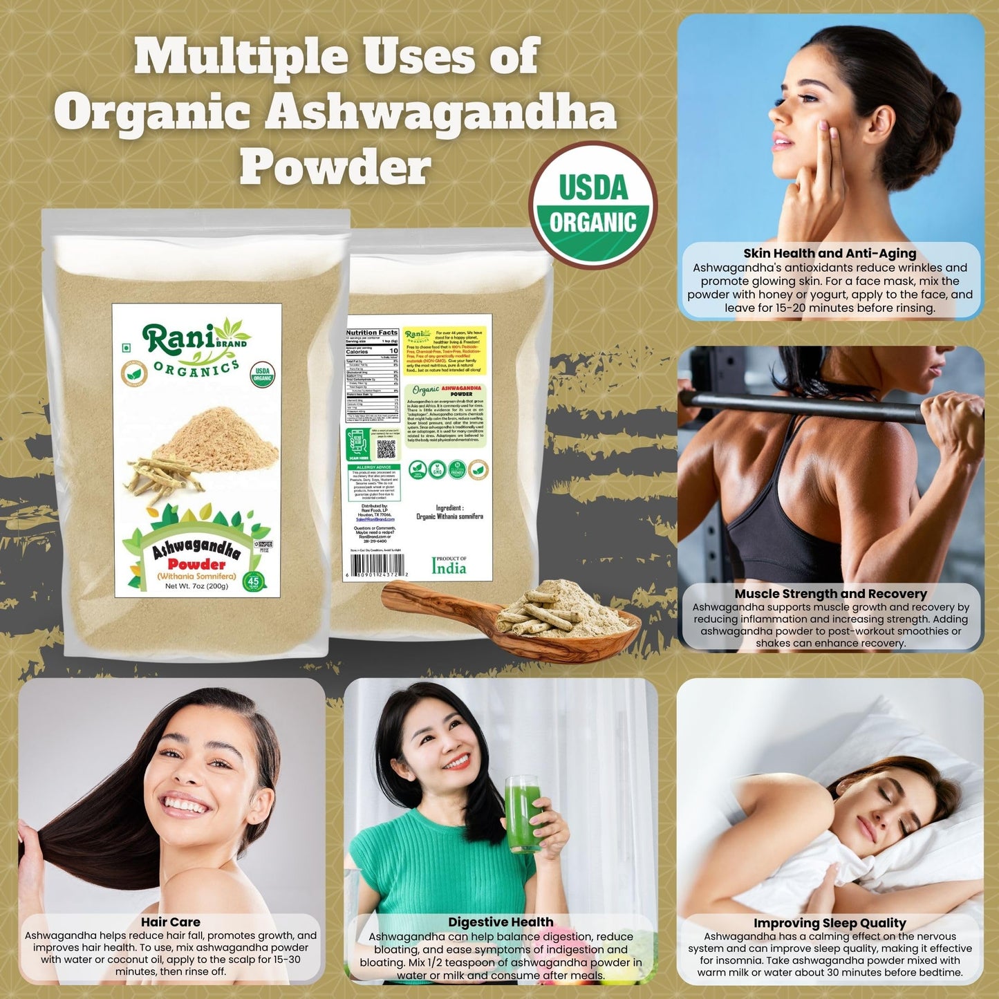 Rani Brand Authentic Indian Products Ashwagandha Powder 7 Ounce