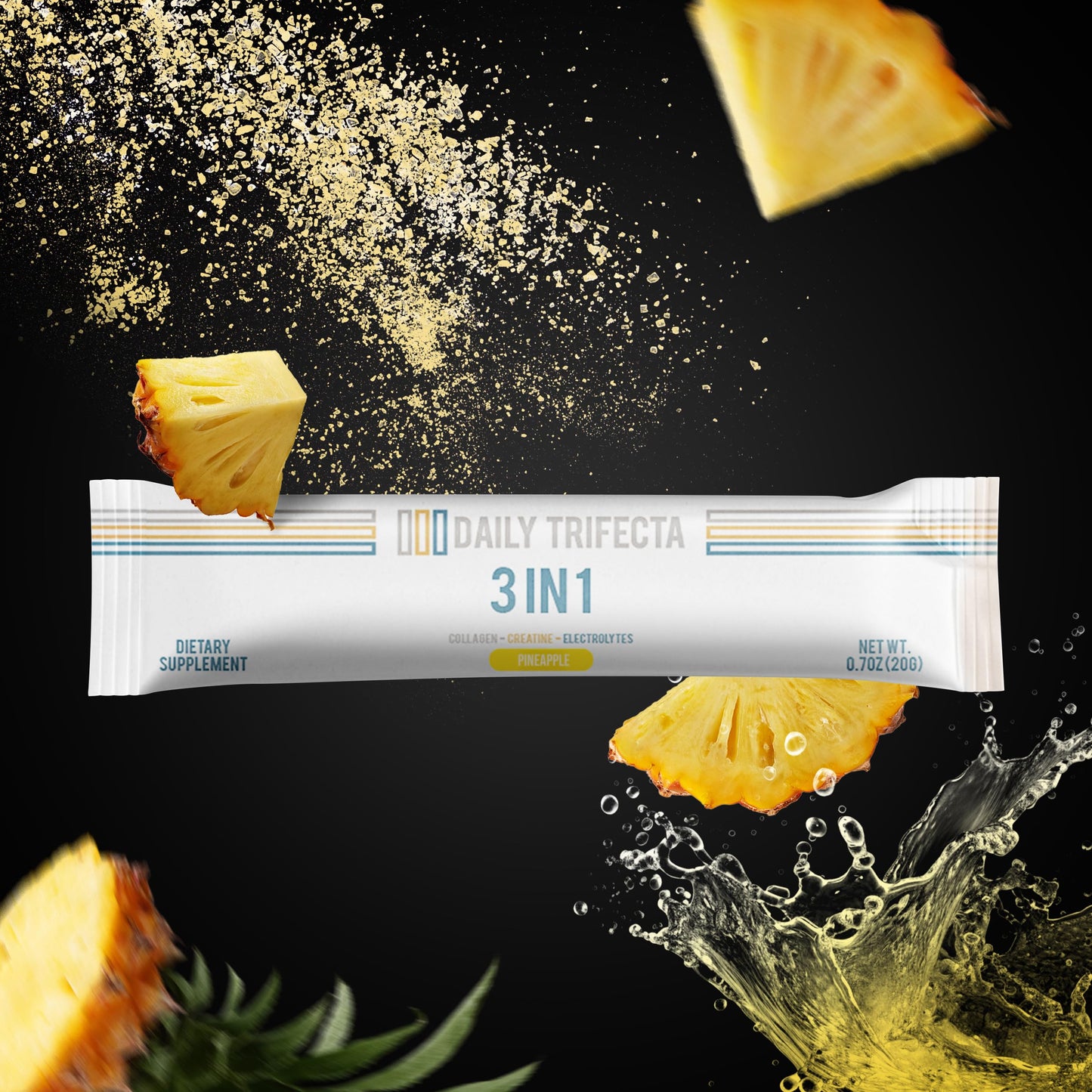 lovie style DAILY TRIFECTA 3-in-1 Collagen, Creatine & Electrolyte Pineapple Powder 21