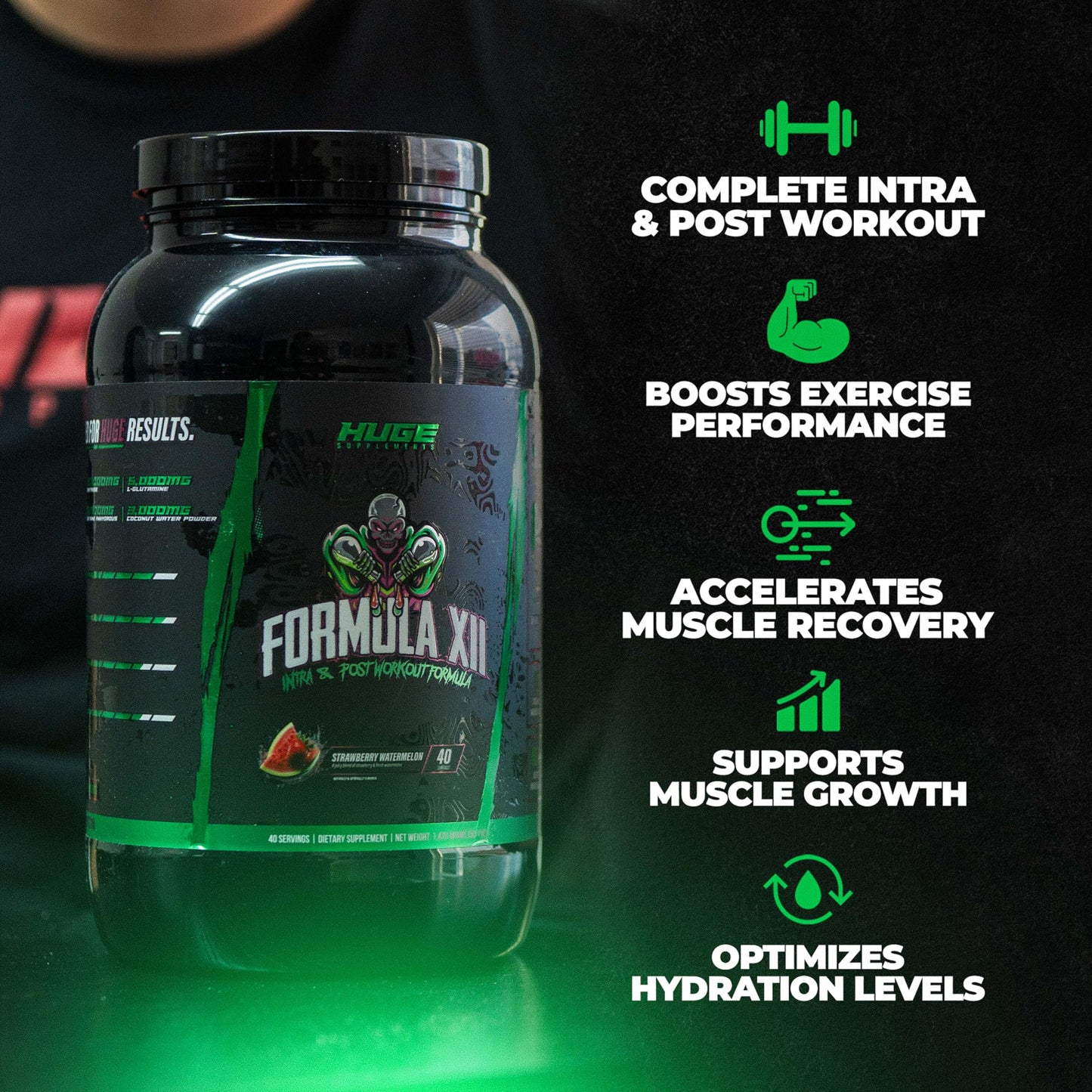 Huge Supplements Formula XII Intra Workout Carbs & Post Workout Recovery Powder, 50