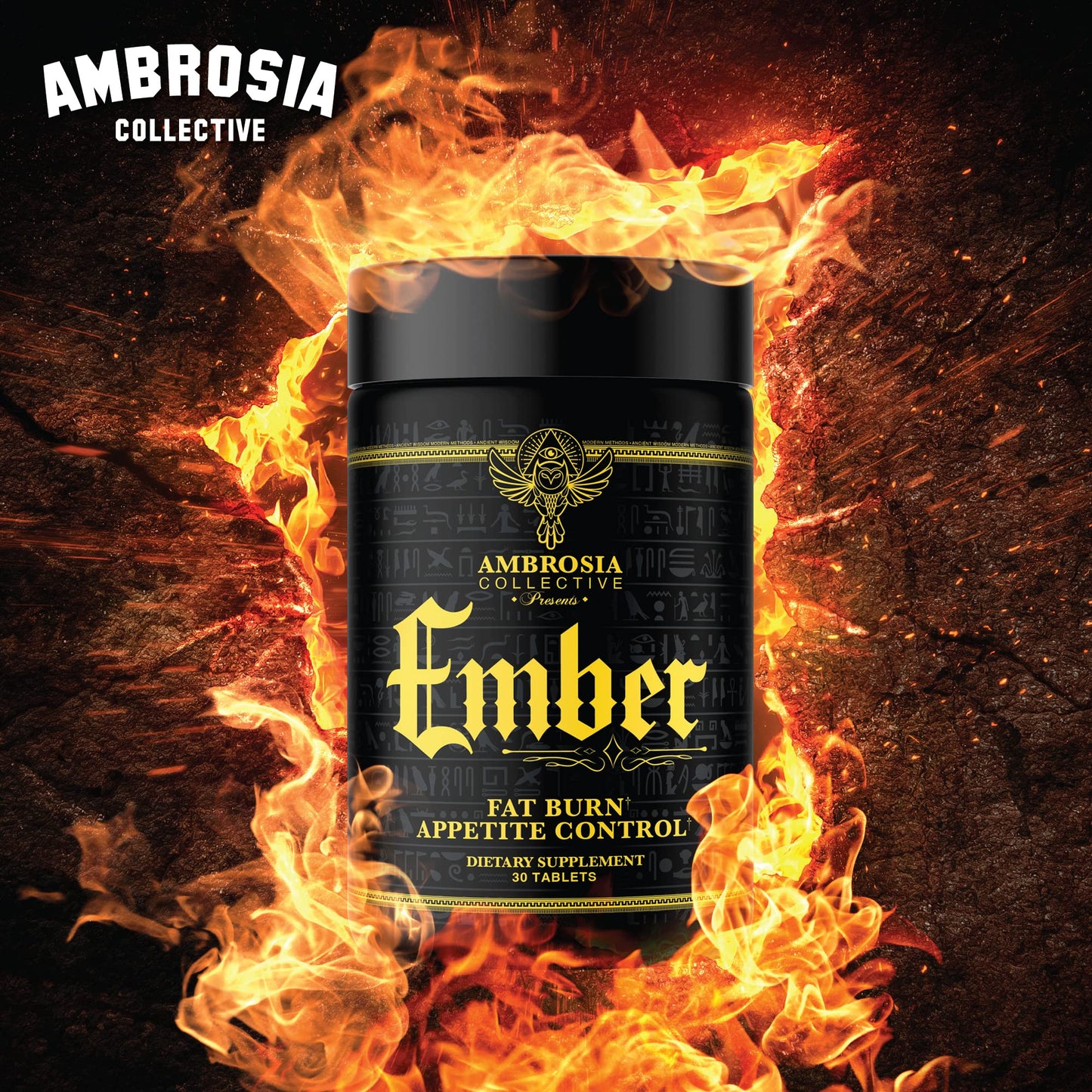 Ambrosia Ember Thermogenic Fat Burner & Appetite Support Supplement Tablets, 30 Count