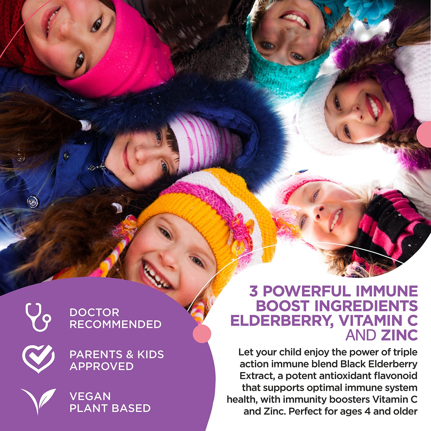 RUWAA NUTRITION Elderberry Gummies with Zinc and Vitamin C, 60 Gummies