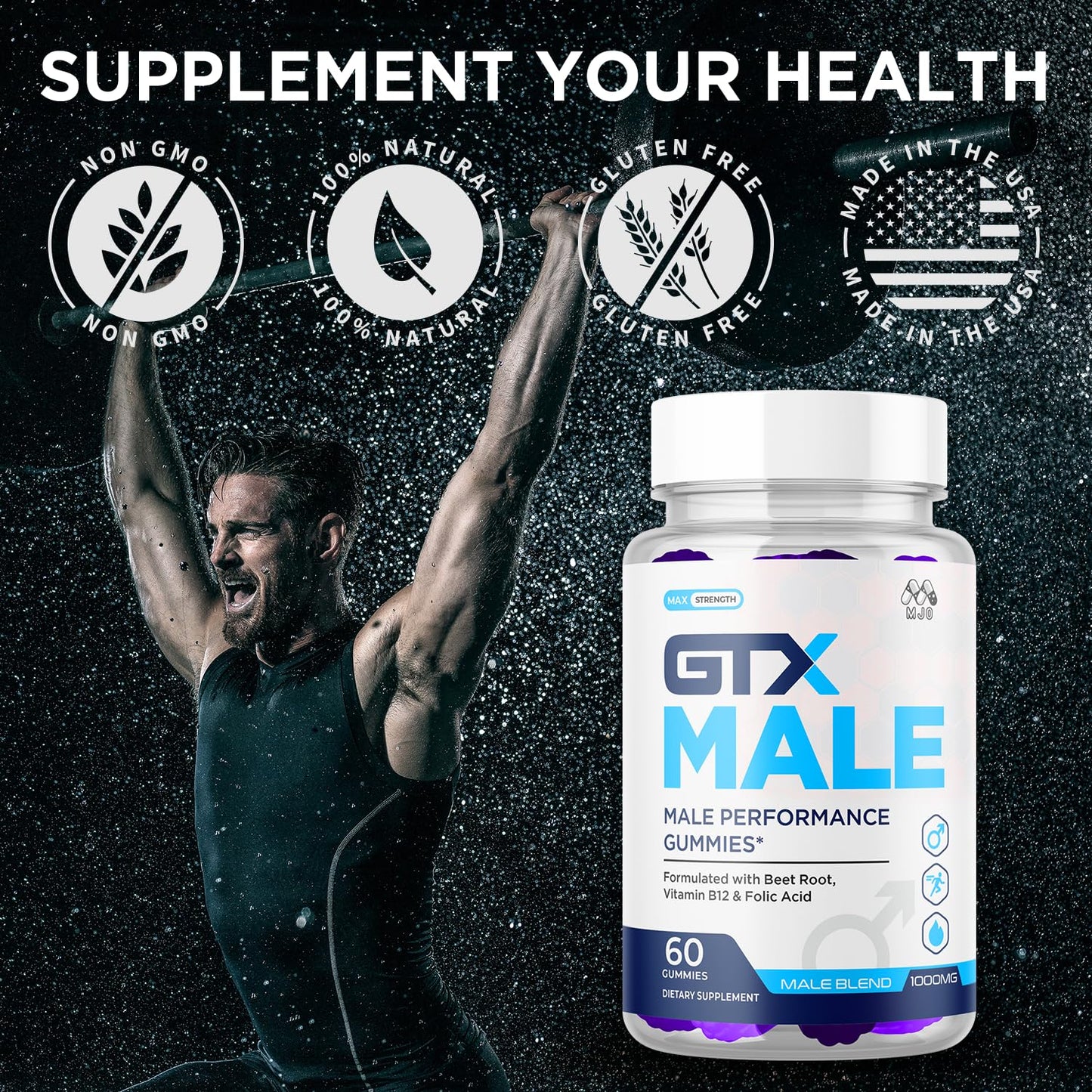 MJO GTX Male Gummies, 60 Count