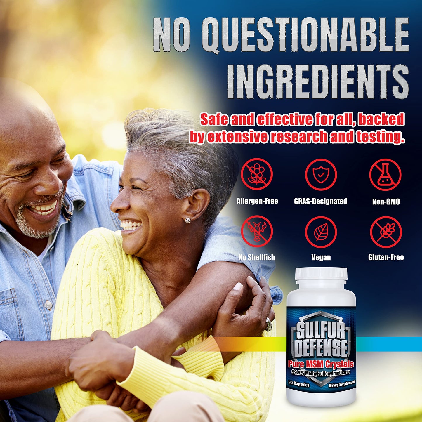 7 Lights Sulfur Defense Opti-MSM 99.9% Pure MSM Capsule, 90 Capsules