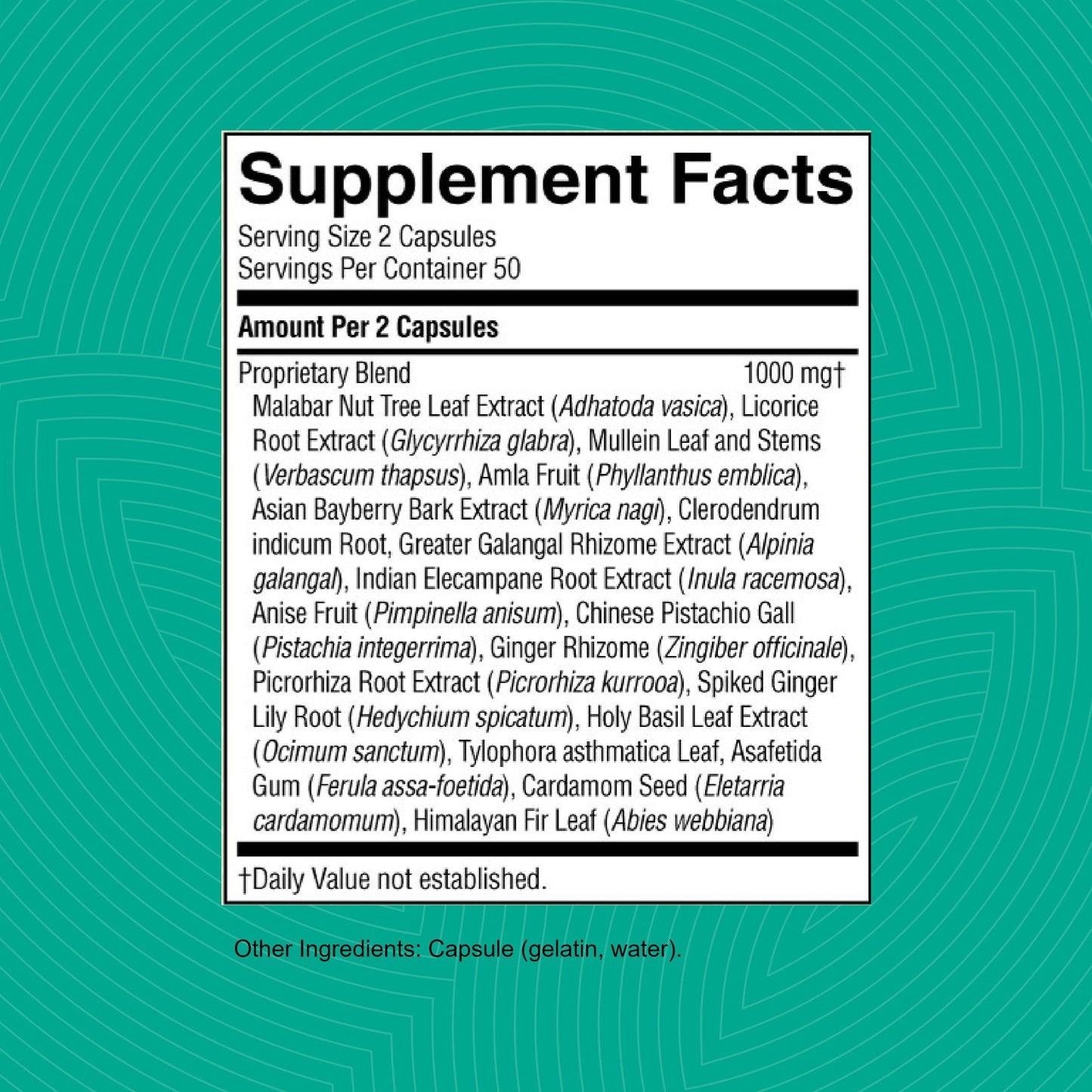 Nature's Sunshine Bronchial Formula Capsules 100