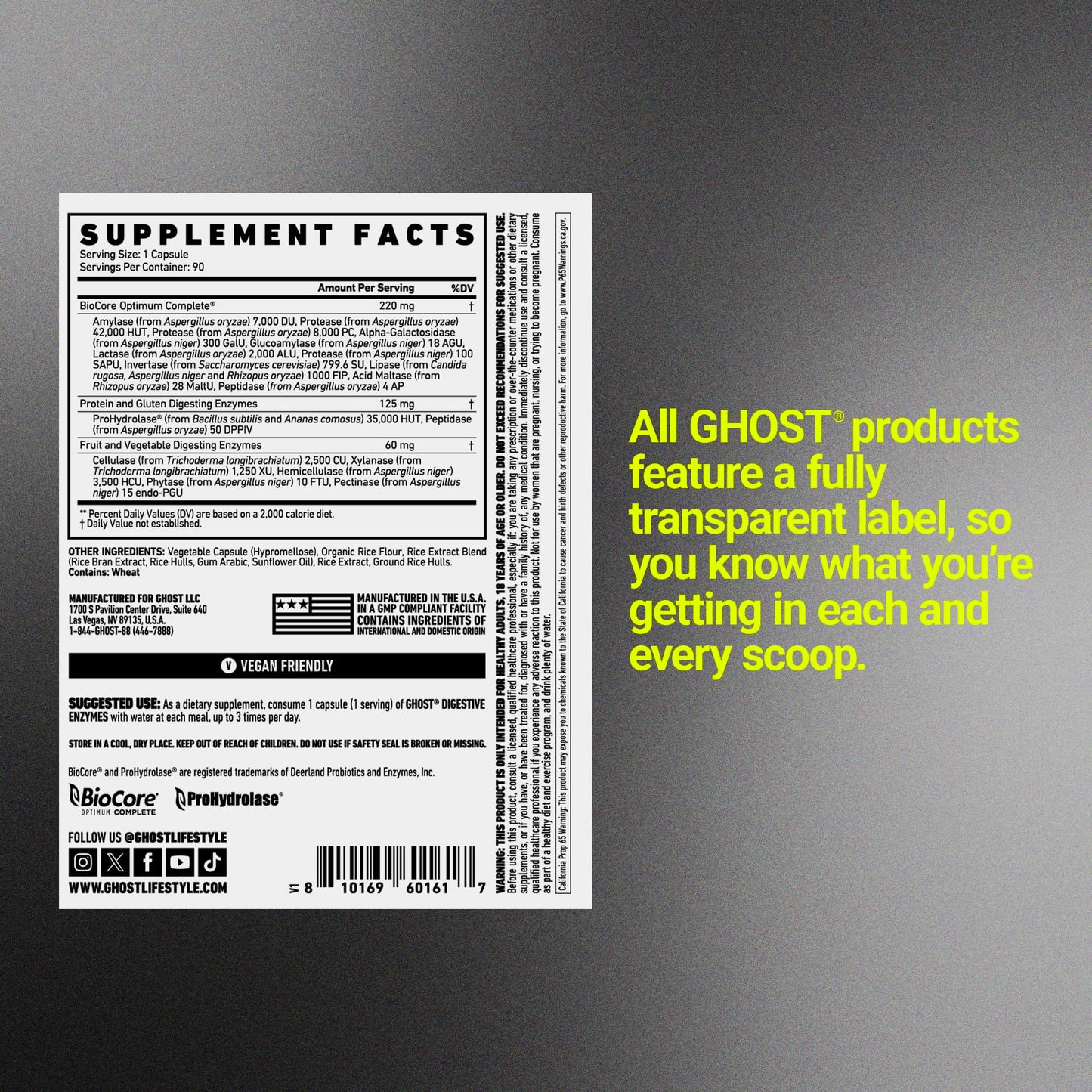 GHOST Basics Digestive Enzymes Capsule, 90 Count
