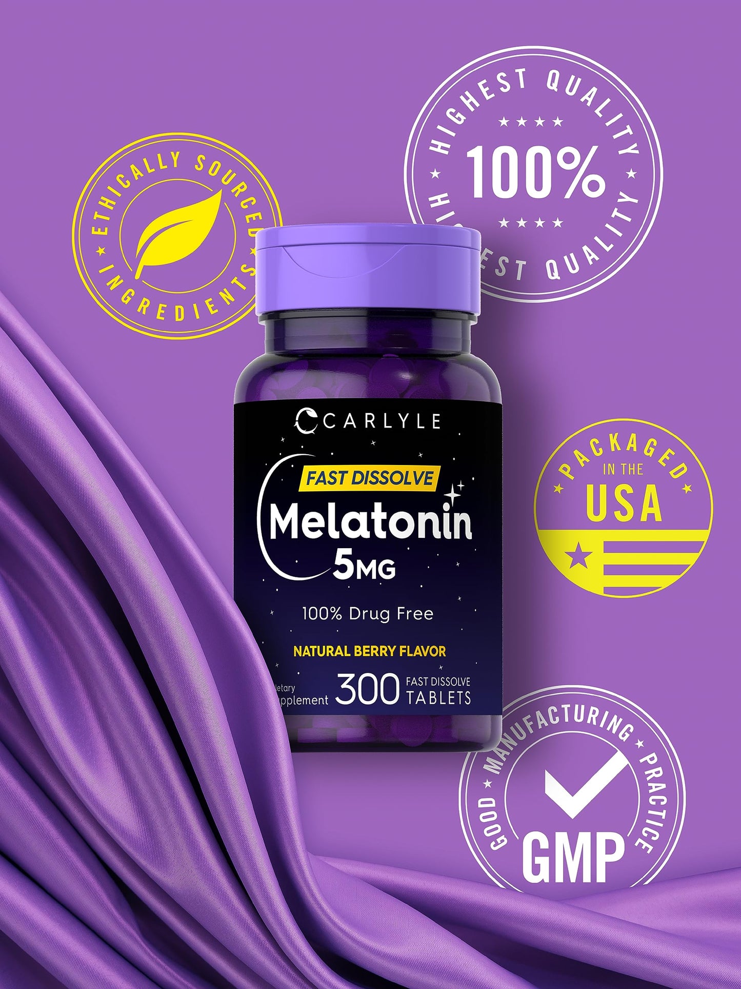 Carlyle Melatonin 5 mg Fast Dissolve 300 Tablets