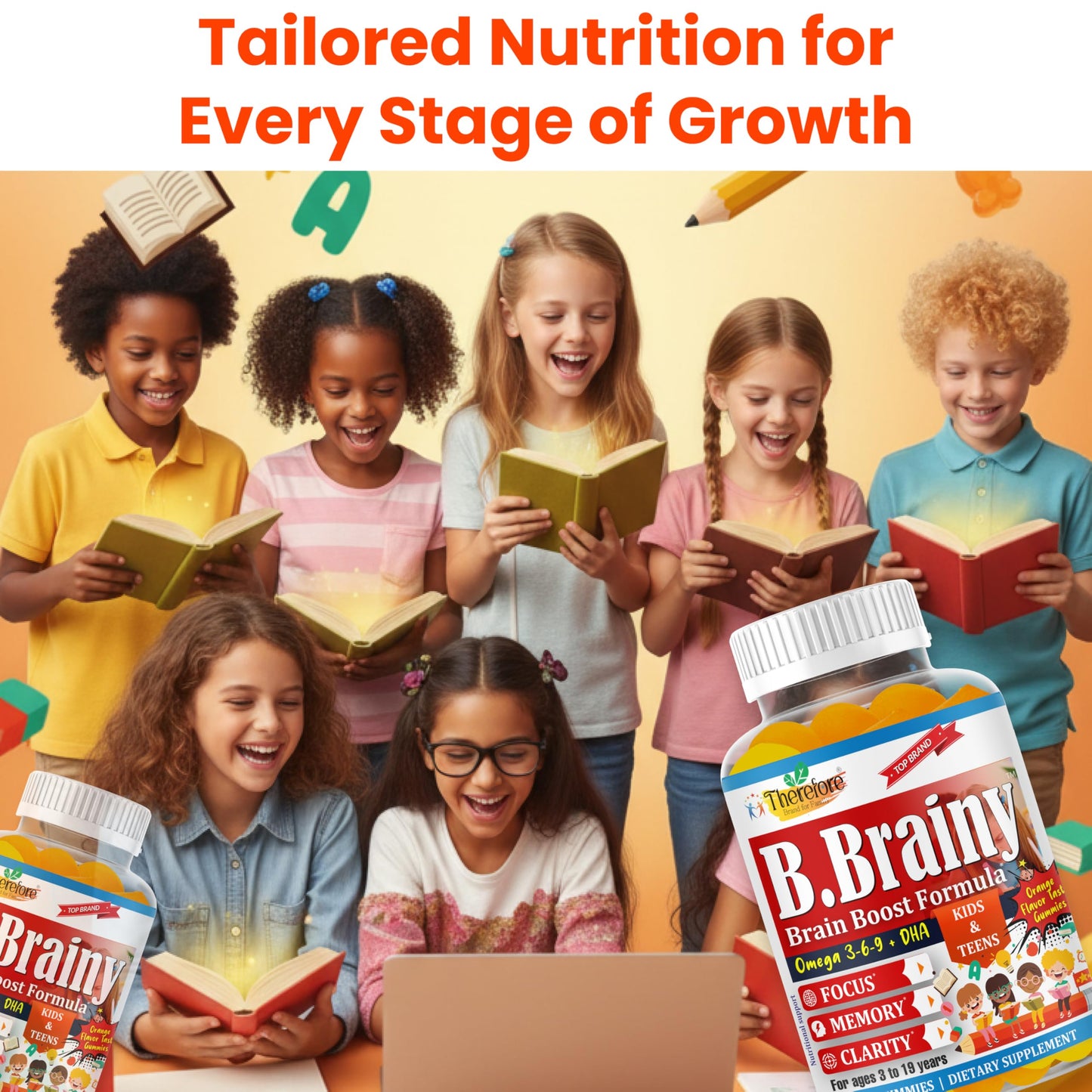 Therefore B.Brainy Focus Gummies for Kids & Teens, 60 Count