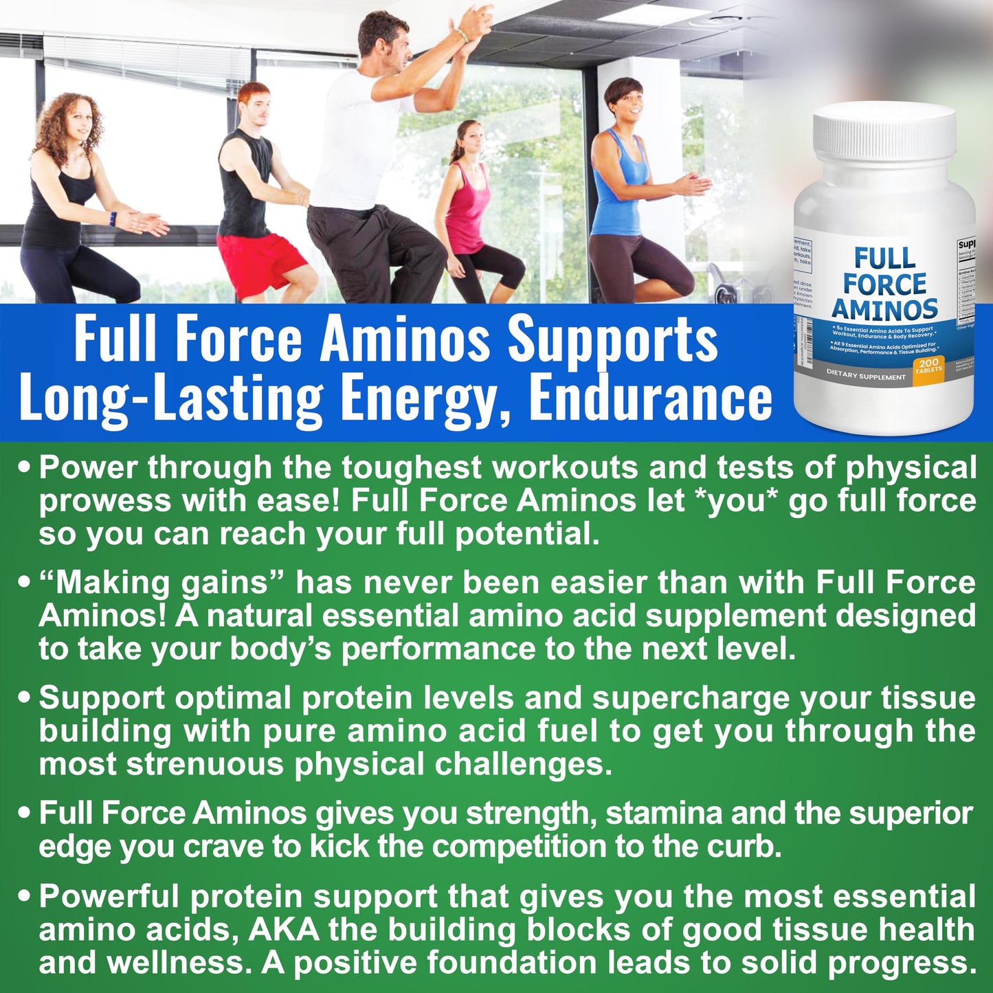 Kidney Restore Full Force Amino Acid Supplement Tablets 200 Count