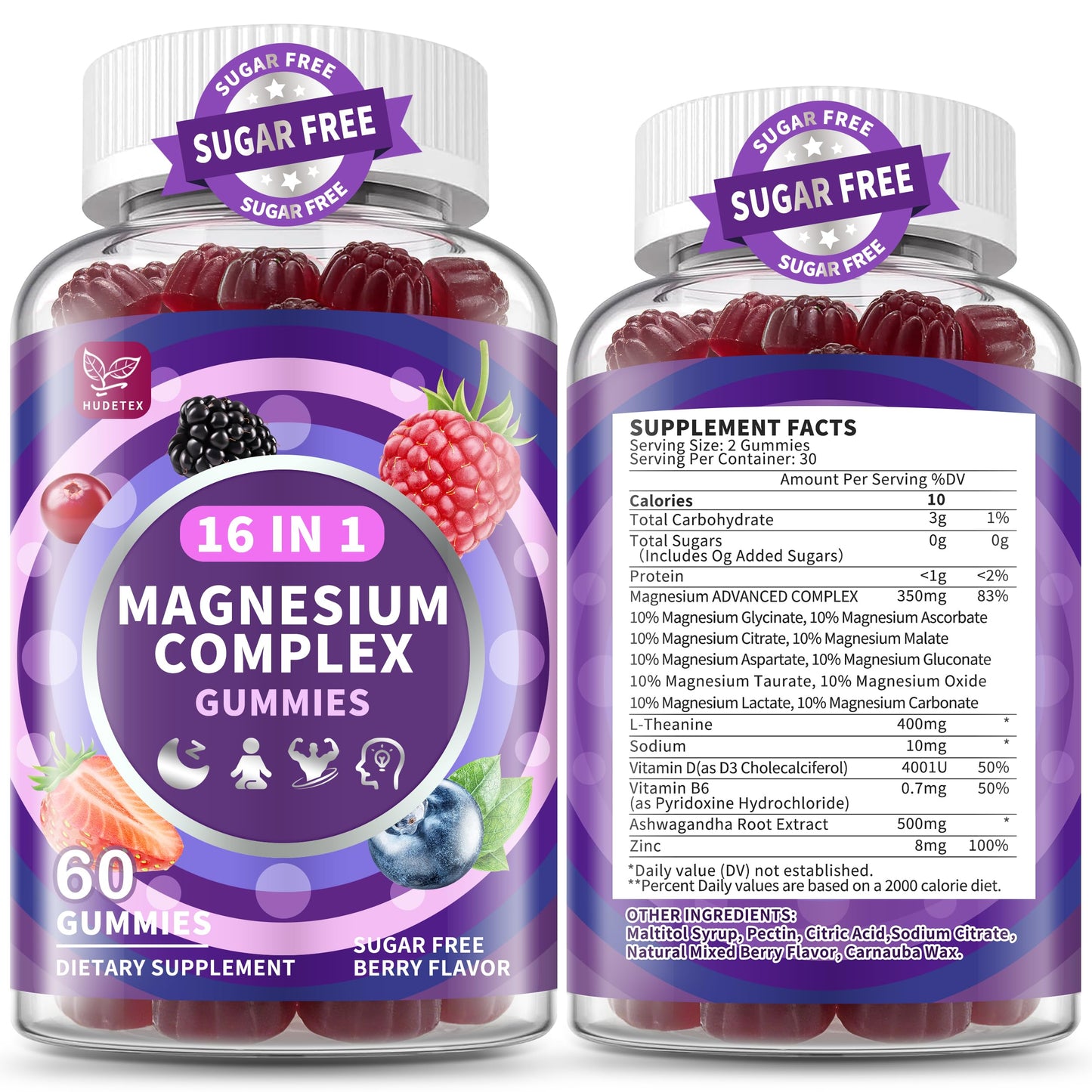Hudetex Magnesium Complex Gummies, 120 Count