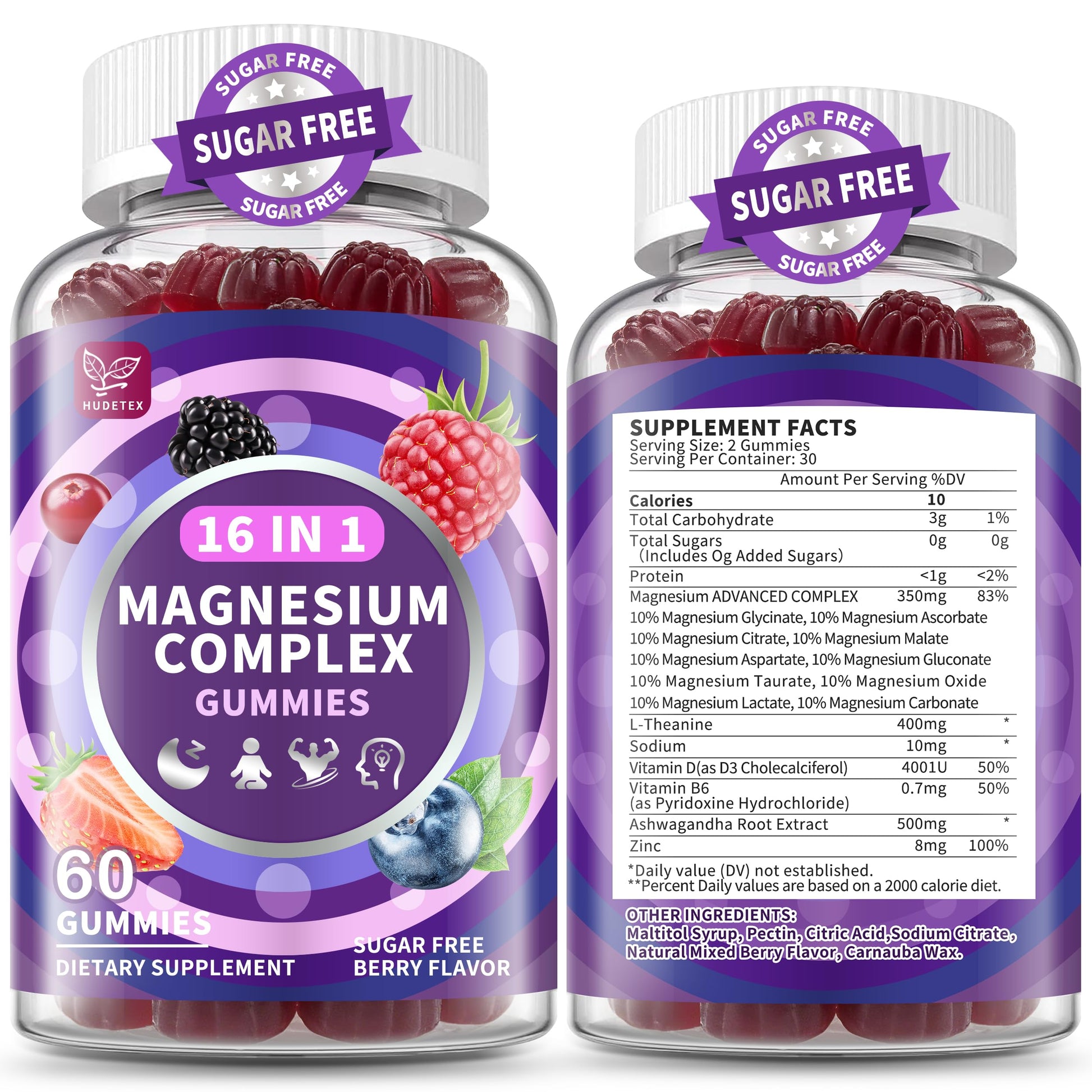 Hudetex Magnesium Complex Gummies, 120 Count