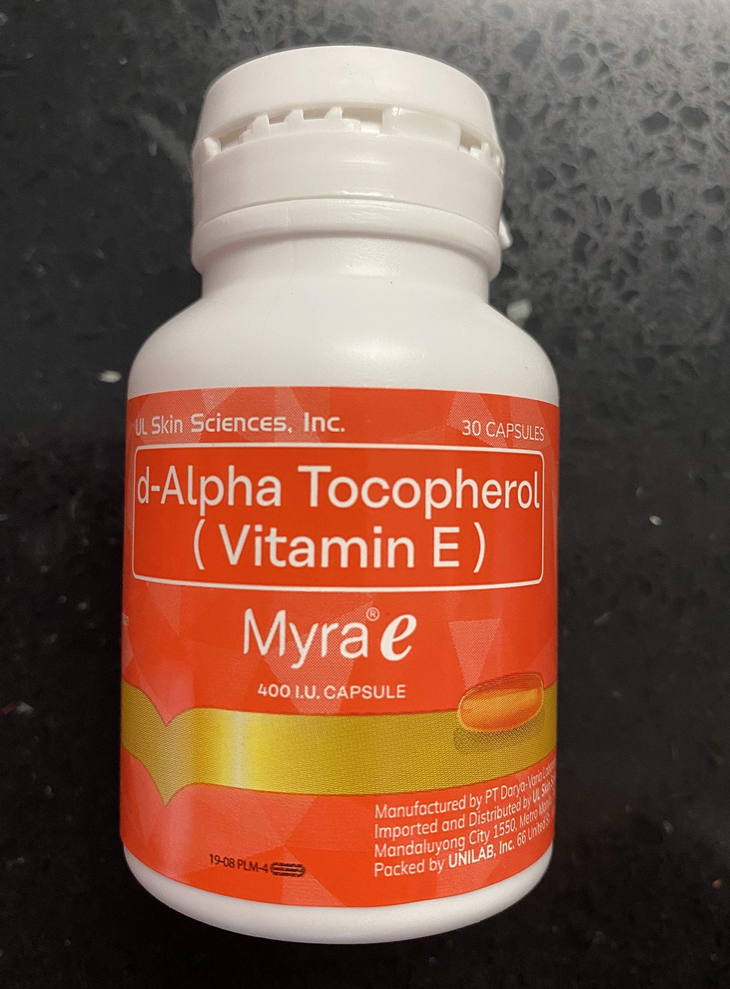 SUPTMAX Myra E 400 IU Vitamin E d-Alpha Tocopherol Capsule, 1 Count