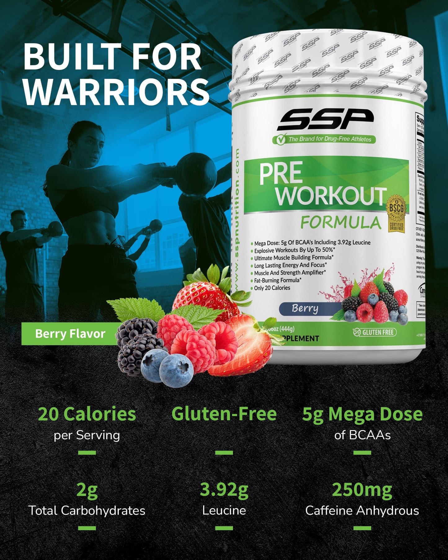 SSP Pre Workout Powder 15.7 Ounce