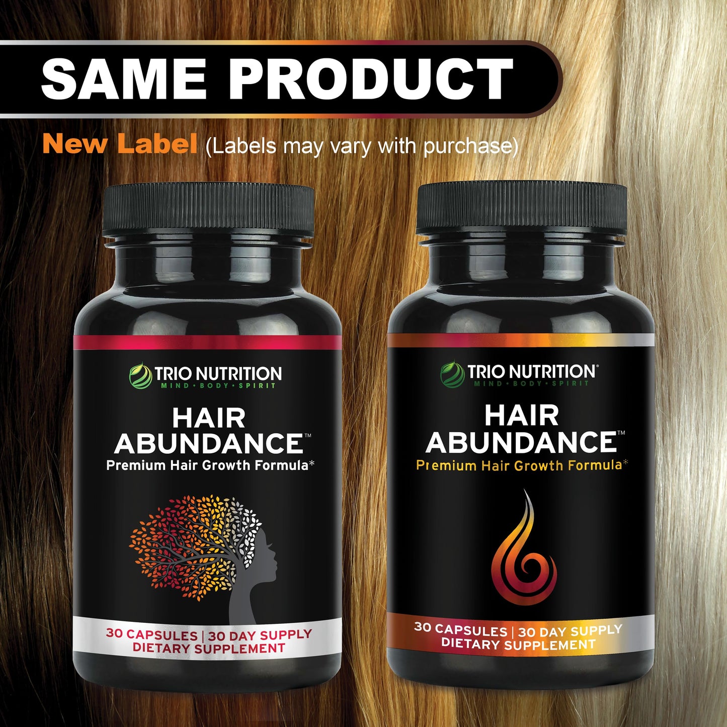 TRIO NUTRITION Hair Abundance Biotin 10,000mcg: Hair Growth, Skin & Nails Gummy, 30 Count