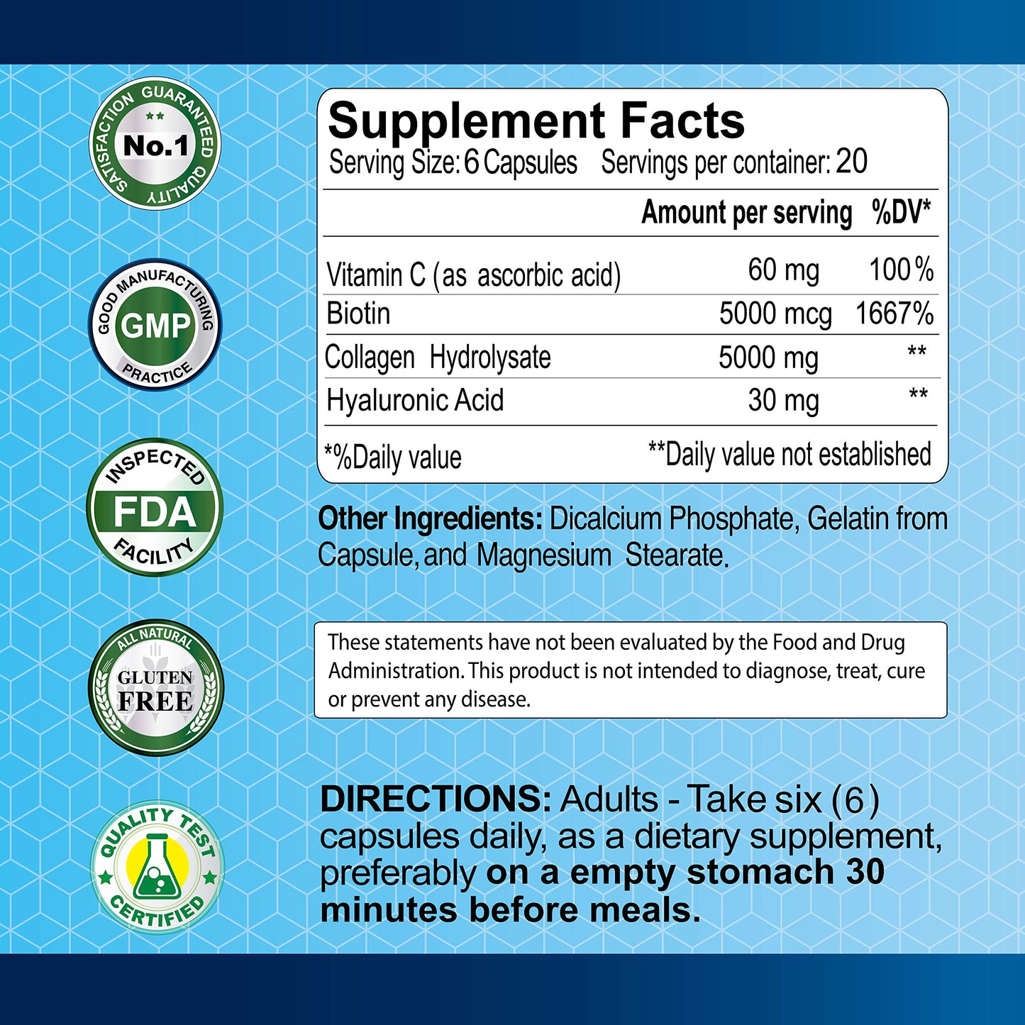 ALFA VITAMINS CollagenC Hydrolysate Premium Dietary Supplement with Vitamin C, Supports Skin, Hair, Nails & Bone Health, Enhances Collagen Production, Collagen Peptides for Rejuvenation, 120 Capsules