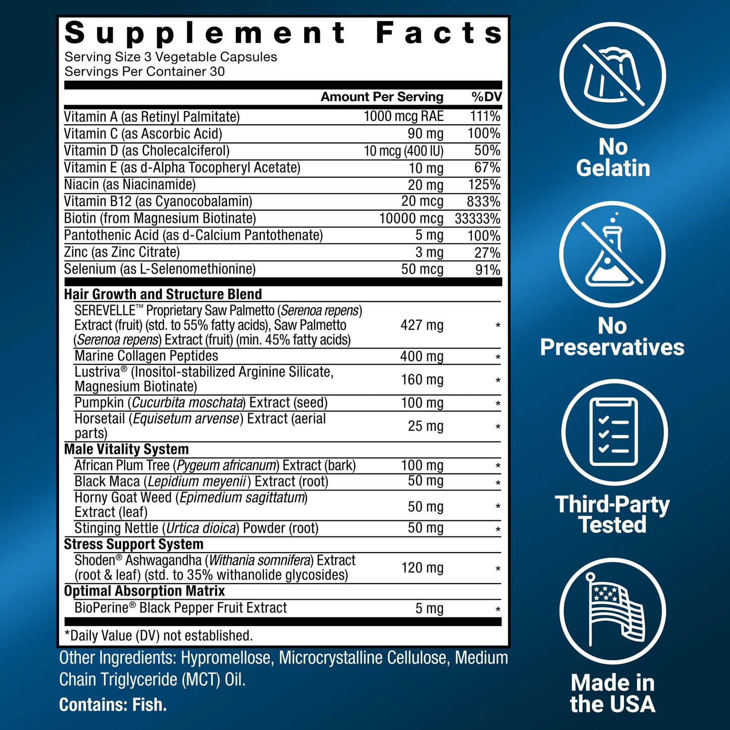 Force Factor Hair Growth Accelerator Pro for Men, 90 Capsules