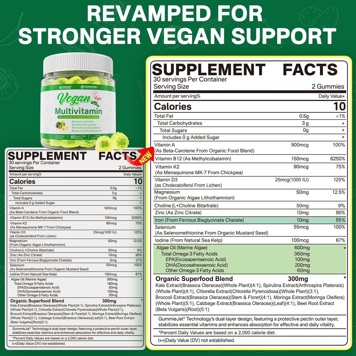 NEVISS Vegan Multivitamin for Women & Men Gummies, 60 Count