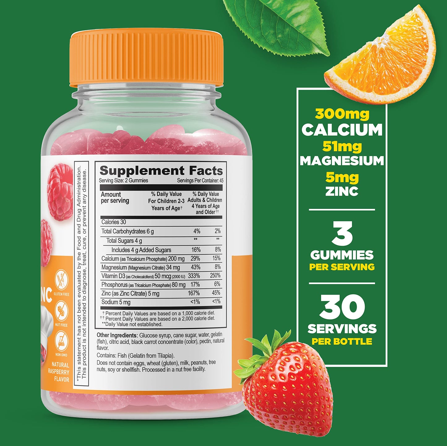 VitaWorks Lifeable Vitamin B12 Kids + Calcium Magnesium & Zinc Kids Gummies, 180 Count